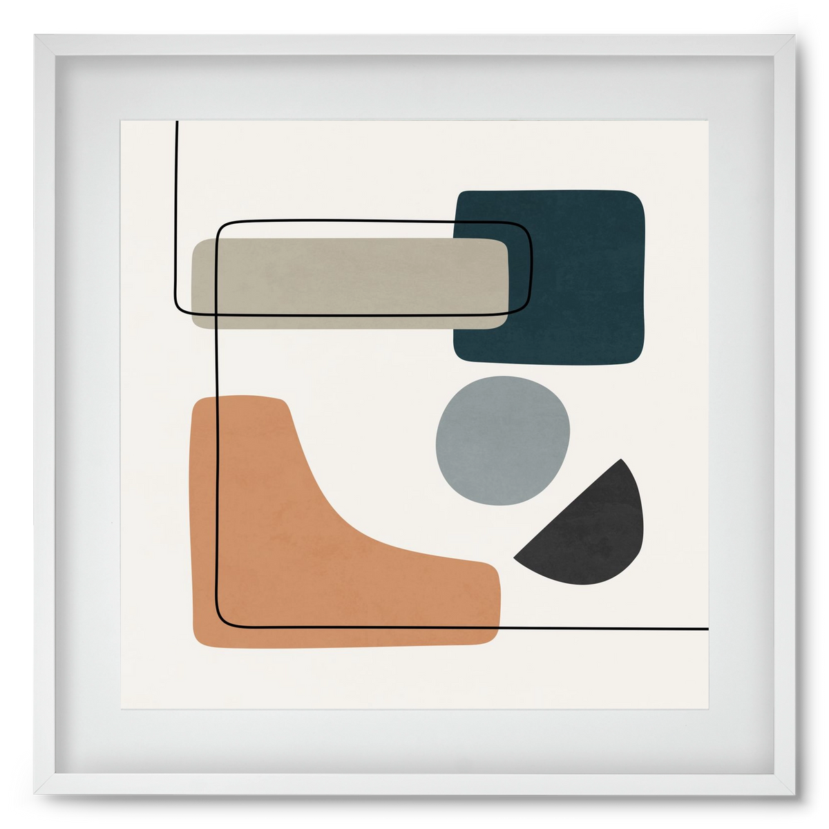 ABSTRACT SHAPES 7, 50x50 cm (40x40 cm), Fehér keret, paszpartuval