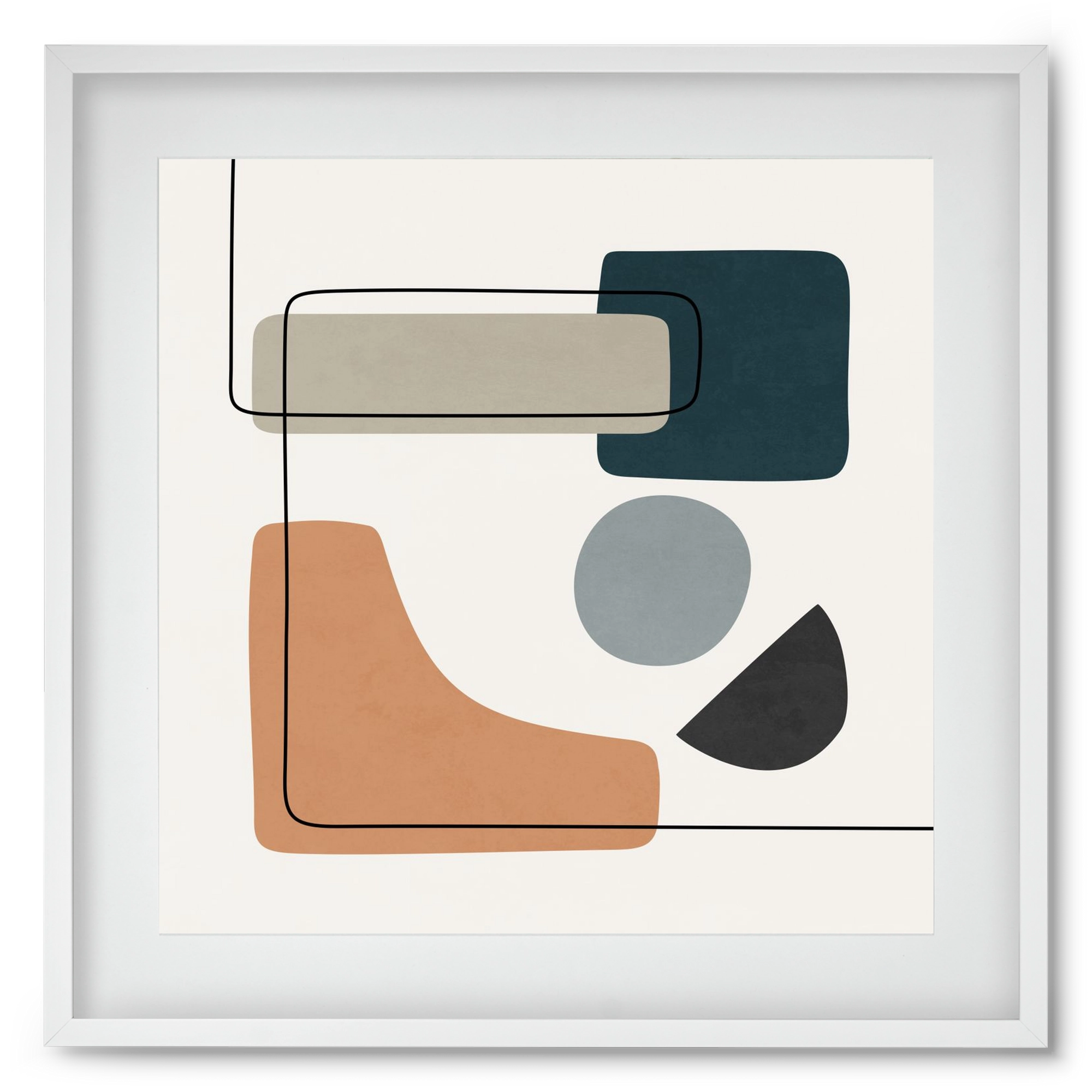 ABSTRACT SHAPES 7, 50x50 cm (40x40 cm), Fehér keret, paszpartuval