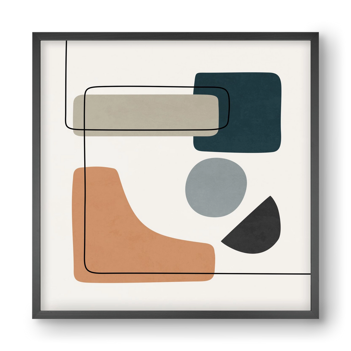 ABSTRACT SHAPES 7, 40x40 cm (40x40 cm), Fekete keret