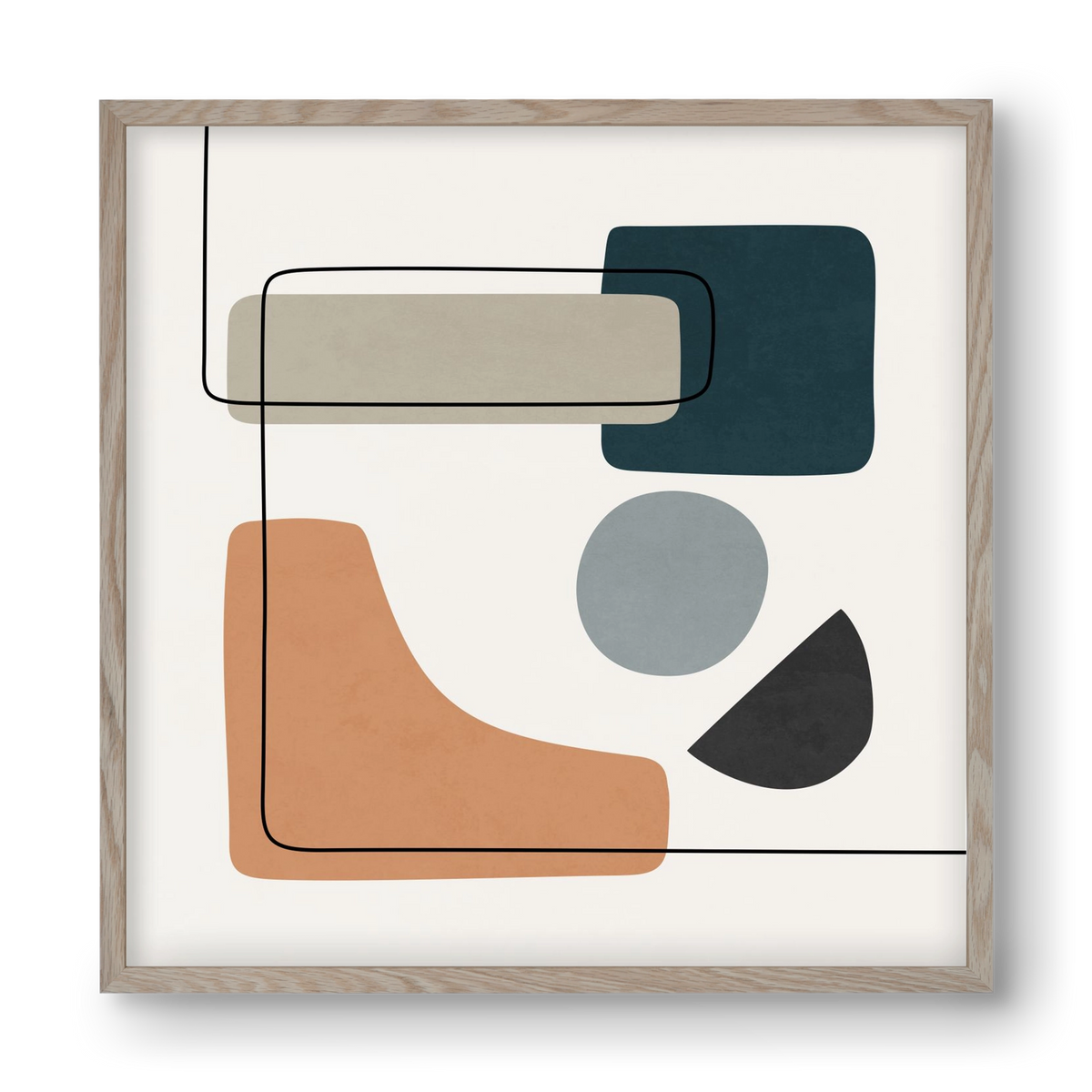 ABSTRACT SHAPES 7, 40x40 cm (40x40 cm), Tölgy keret