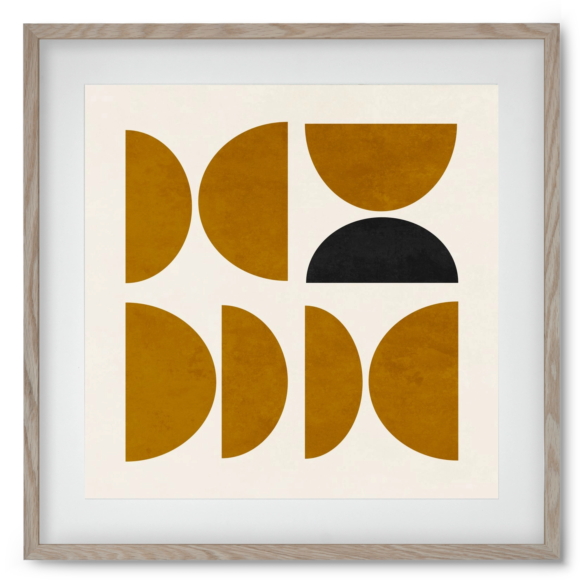 GEOMETRIC SHAPES 8, 50x50 cm (40x40 cm), Tölgy keret, paszpartuval