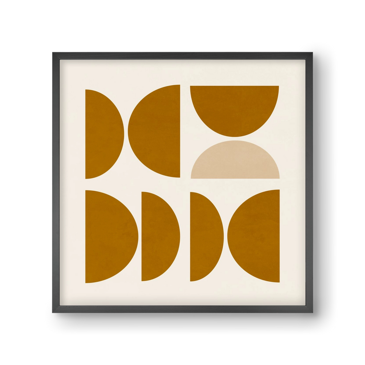 GEOMETRIC ART - YELLOW I, 30x30 cm (30x30 cm), Fekete keret