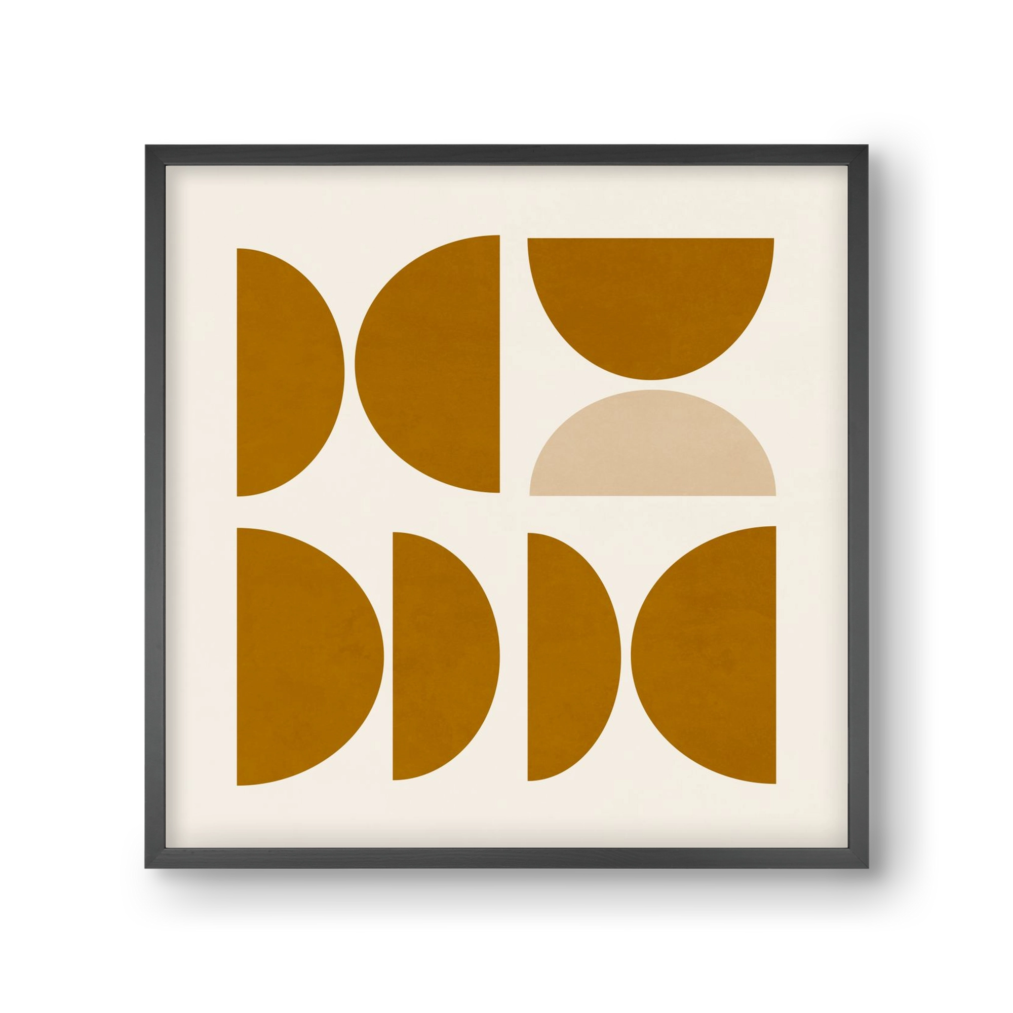 GEOMETRIC ART - YELLOW I, 30x30 cm (30x30 cm), Fekete keret