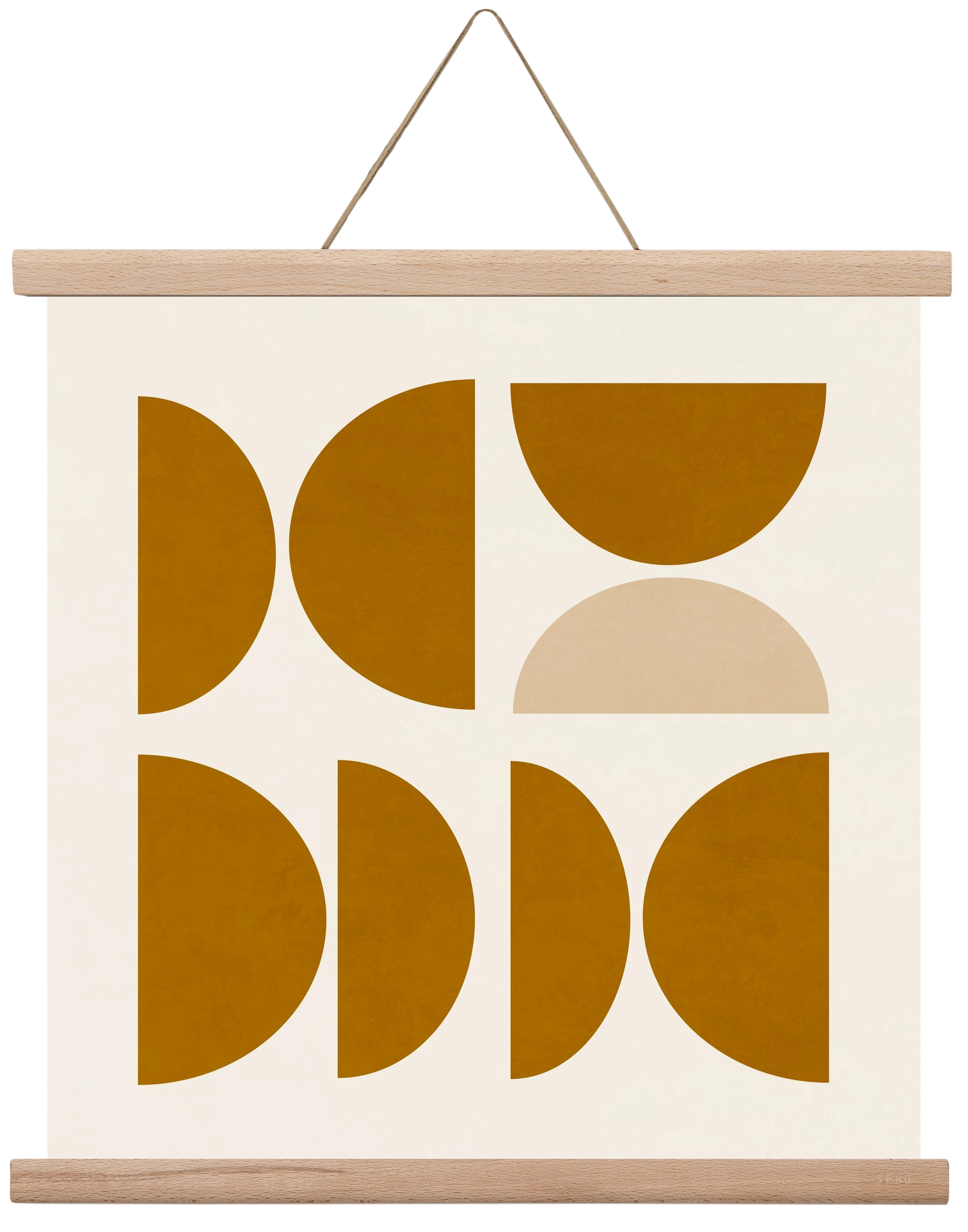 GEOMETRIC ART - YELLOW I, 40x40 cm (40x40 cm), Tölgy akasztó