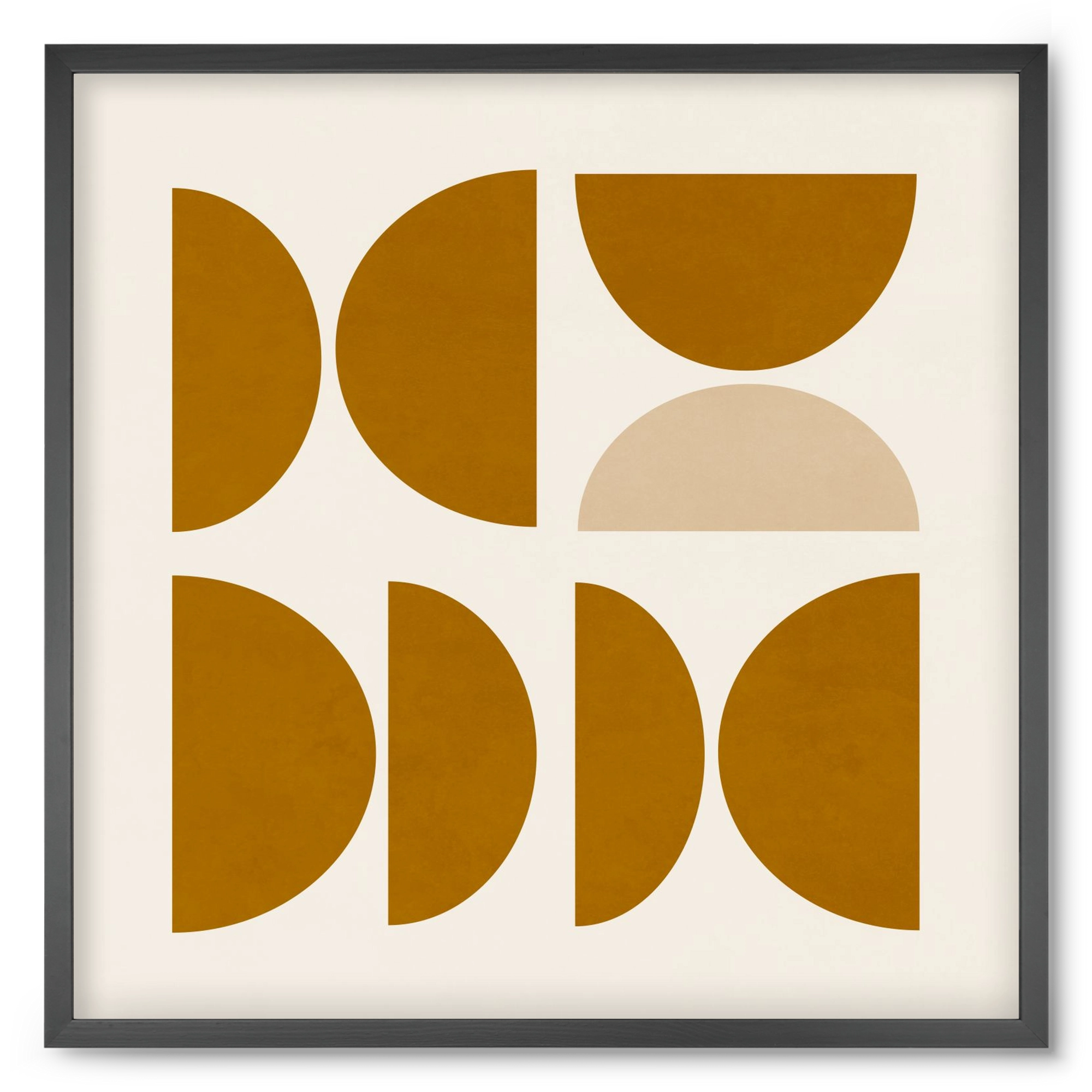 GEOMETRIC ART - YELLOW I, 50x50 cm (50x50 cm), Fekete keret