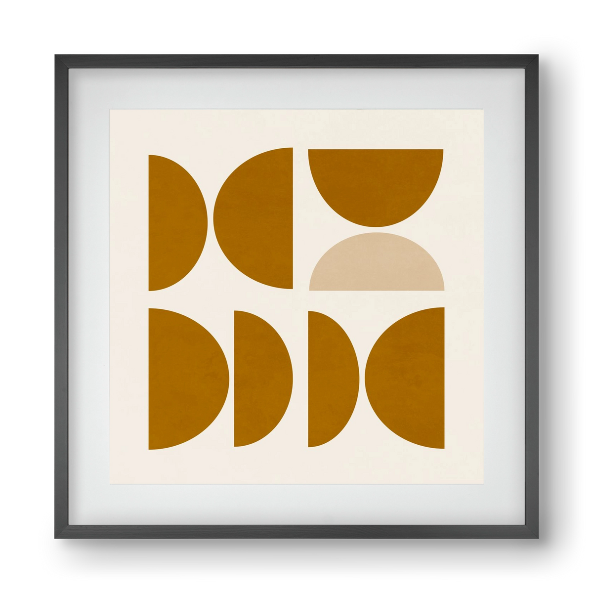 GEOMETRIC ART - YELLOW I, 40x40 cm (30x30 cm), Fekete keret, paszpartuval