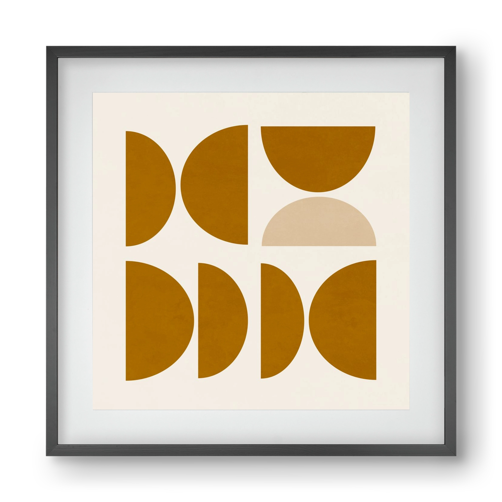 GEOMETRIC ART - YELLOW I, 40x40 cm (30x30 cm), Fekete keret, paszpartuval