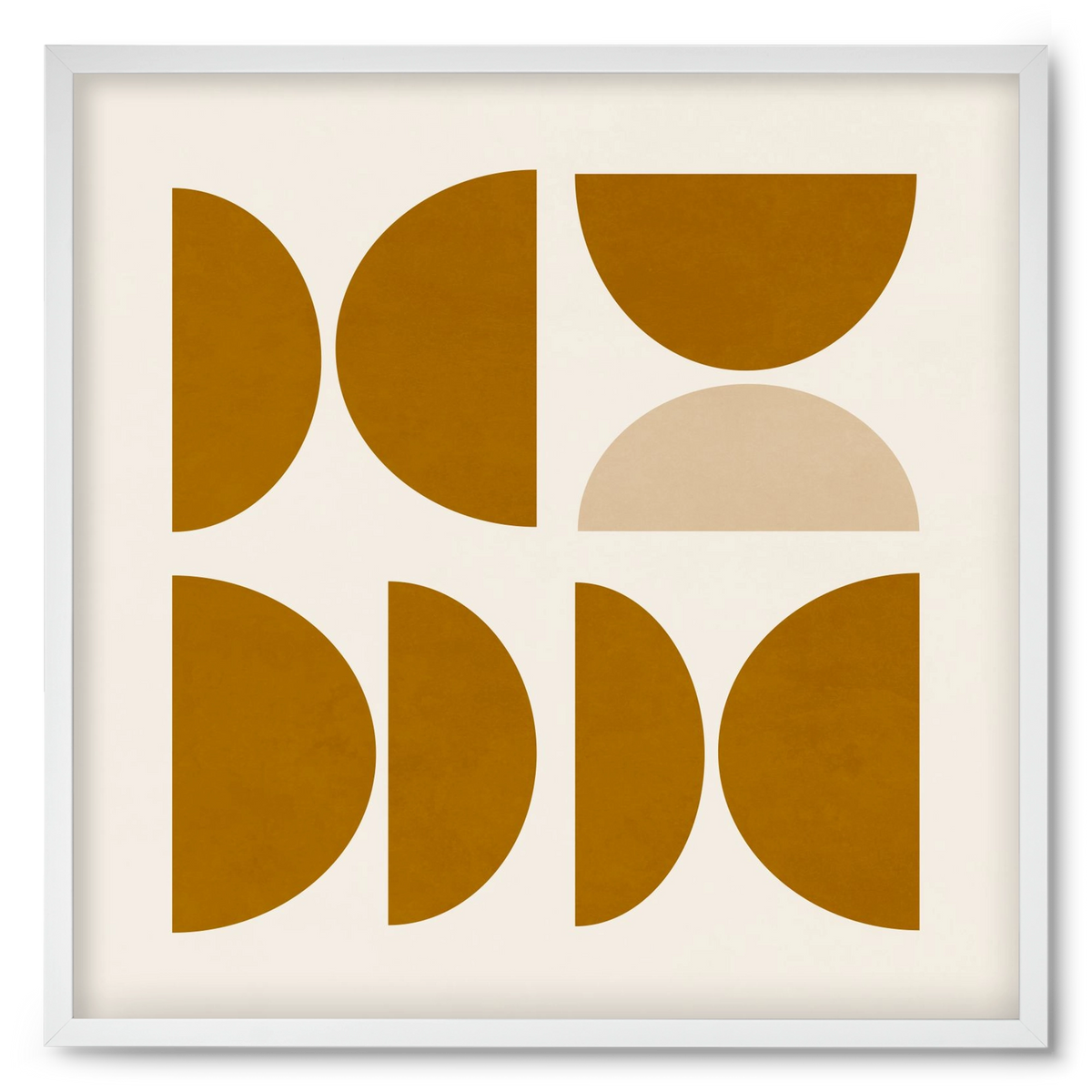 GEOMETRIC ART - YELLOW I, 50x50 cm (50x50 cm), Fehér keret