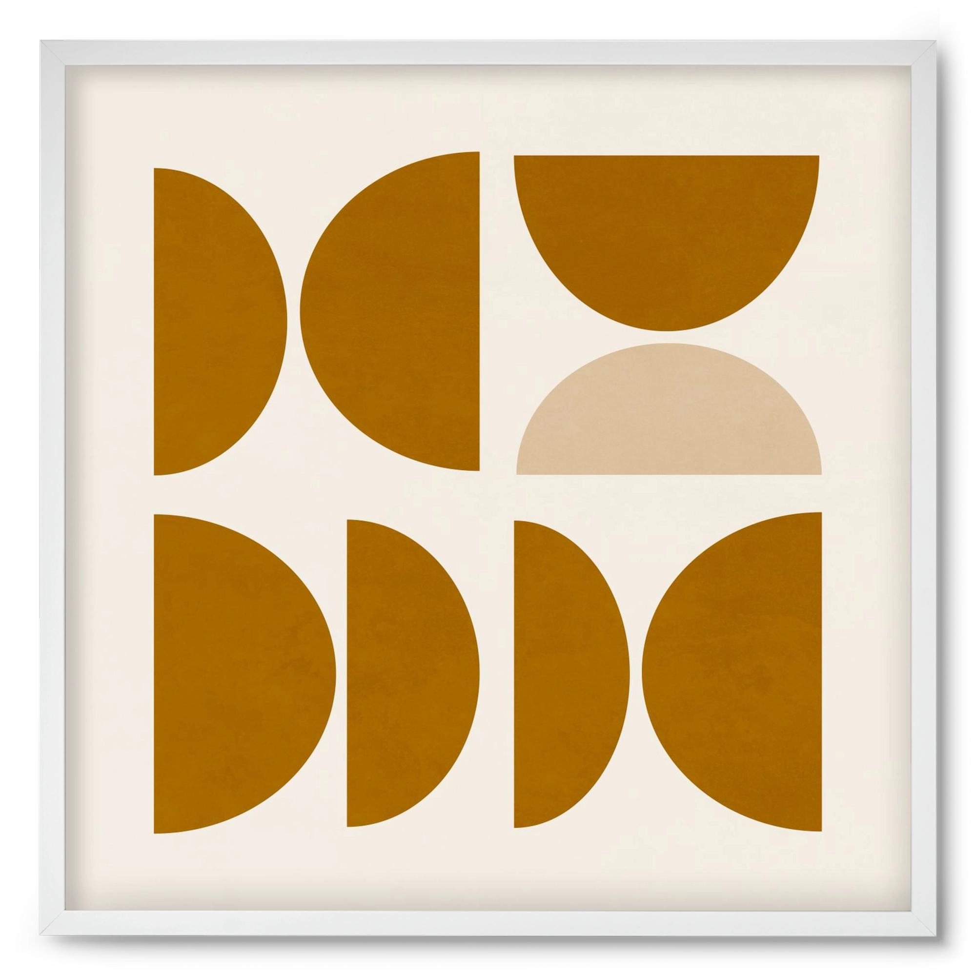 GEOMETRIC ART - YELLOW I, 50x50 cm (50x50 cm), Fehér keret