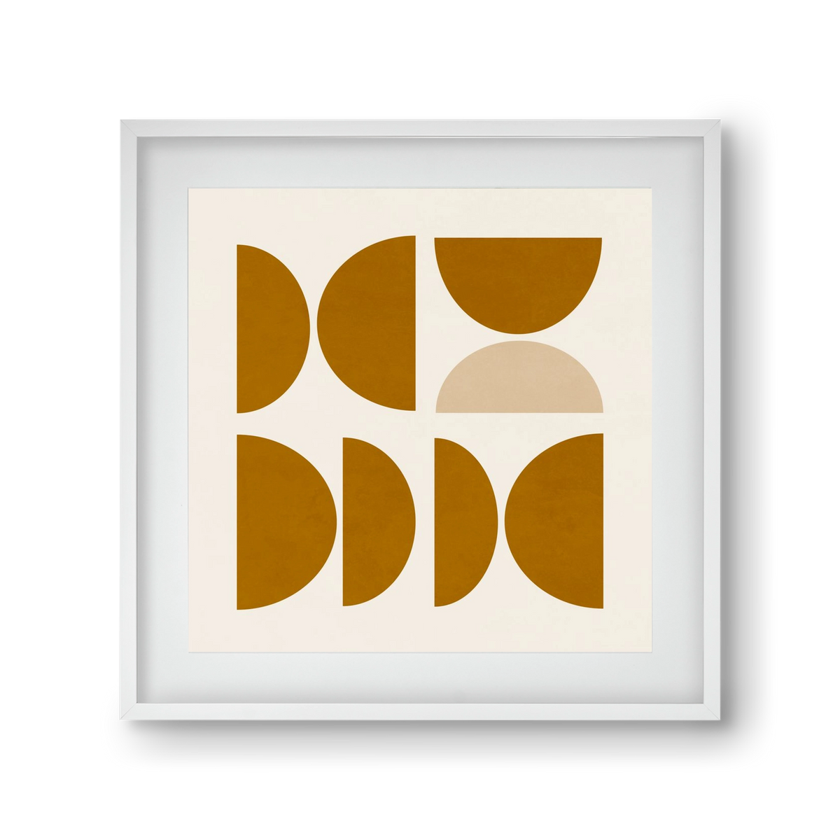 GEOMETRIC ART - YELLOW I, 30x30 cm (20x20 cm), Fehér keret, paszpartuval