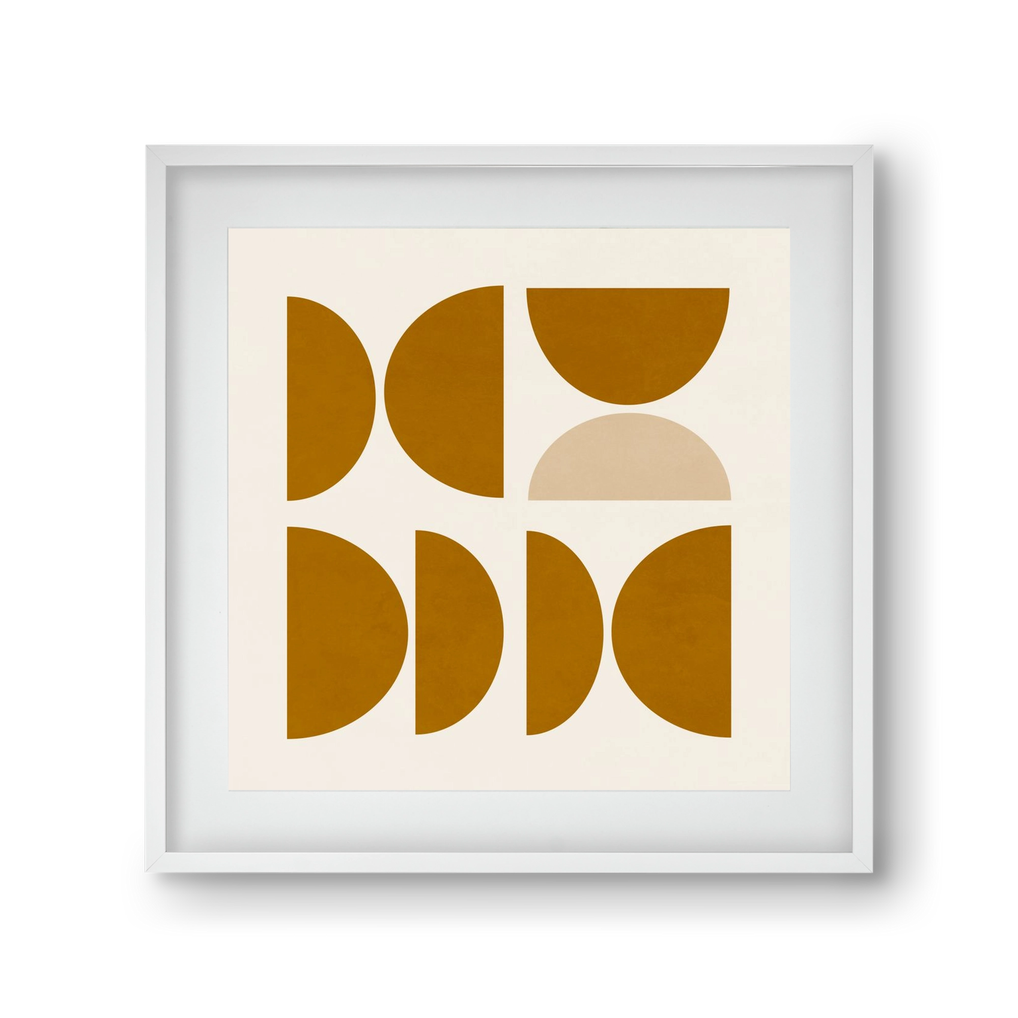 GEOMETRIC ART - YELLOW I, 30x30 cm (20x20 cm), Fehér keret, paszpartuval