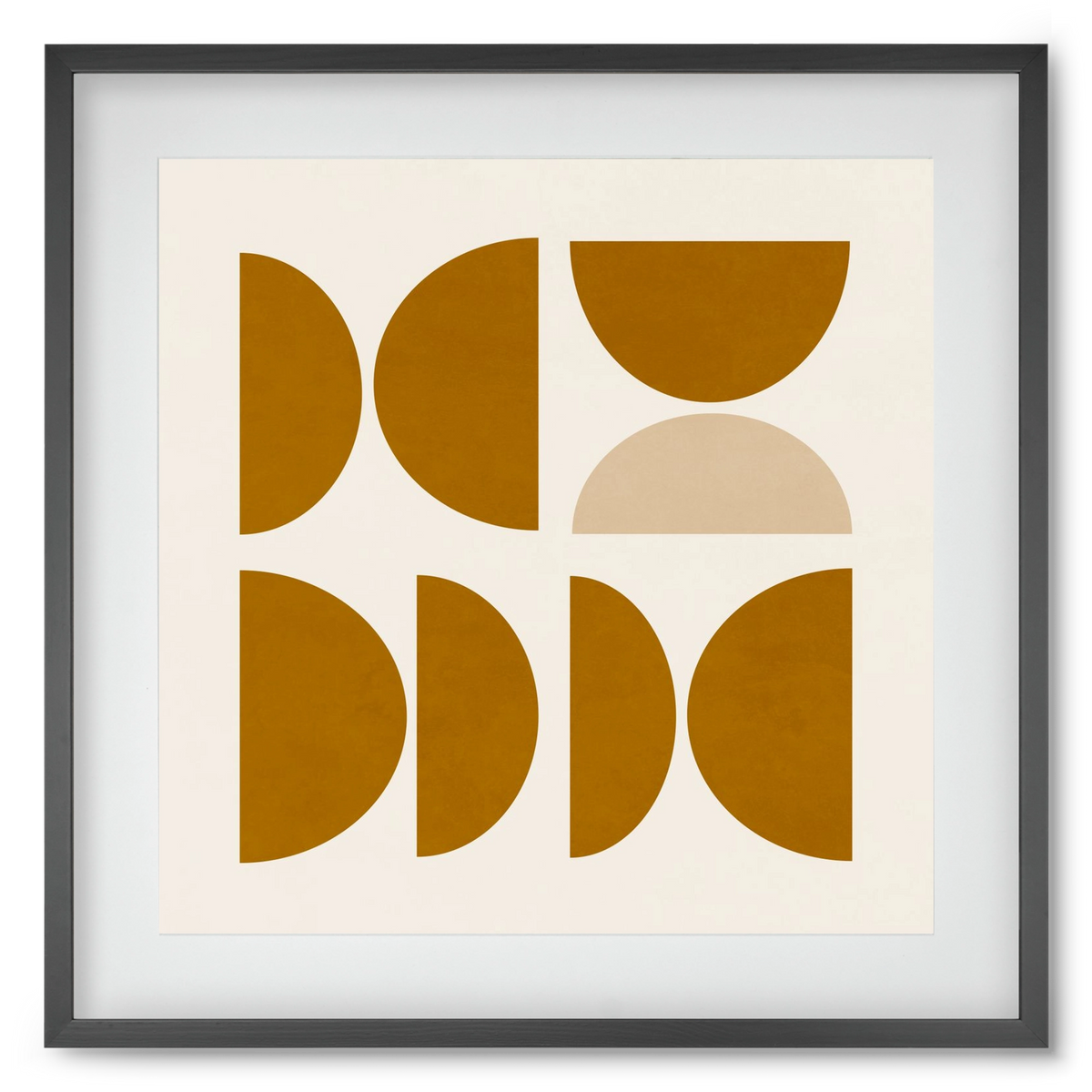 GEOMETRIC ART - YELLOW I, 50x50 cm (40x40 cm), Fekete keret, paszpartuval