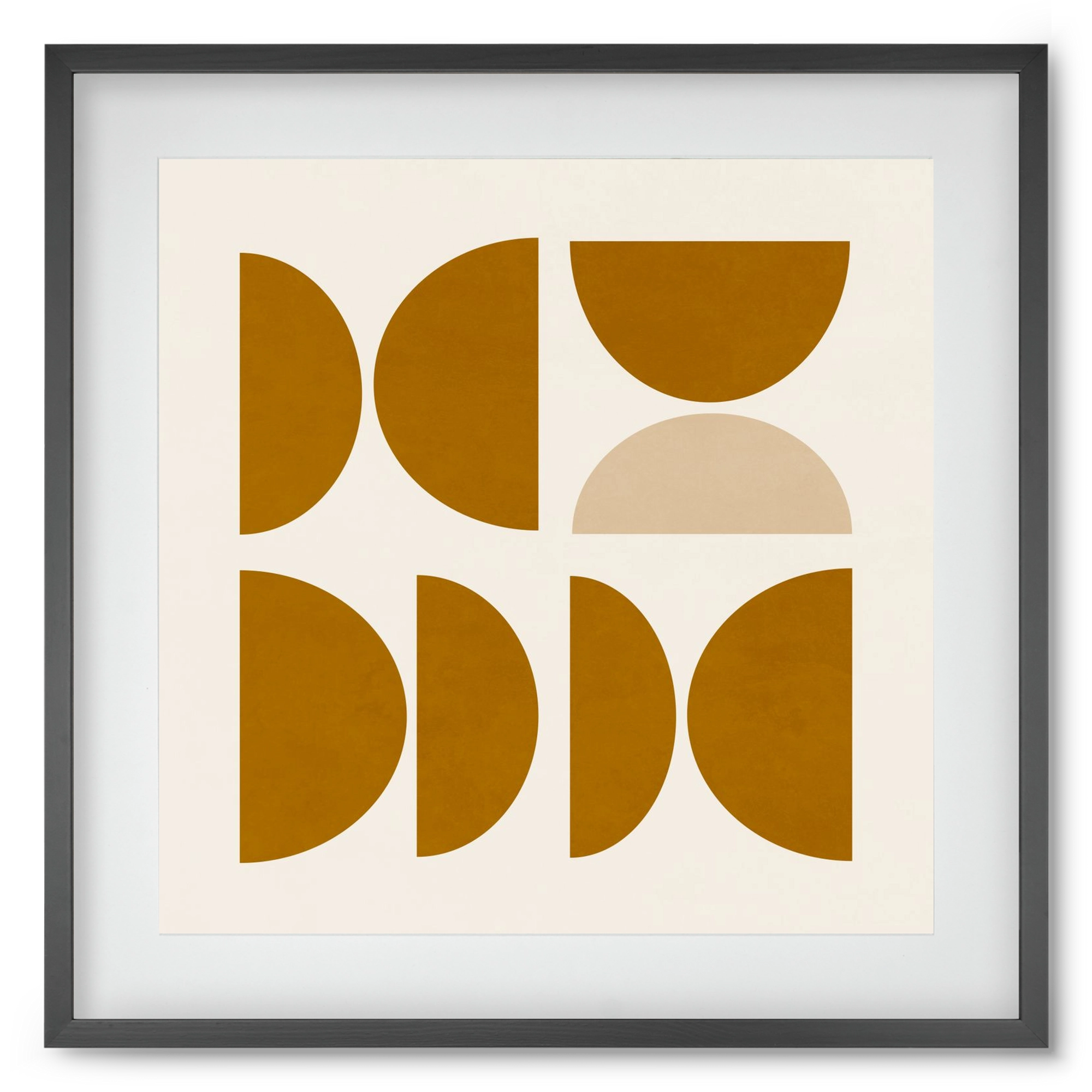 GEOMETRIC ART - YELLOW I, 50x50 cm (40x40 cm), Fekete keret, paszpartuval