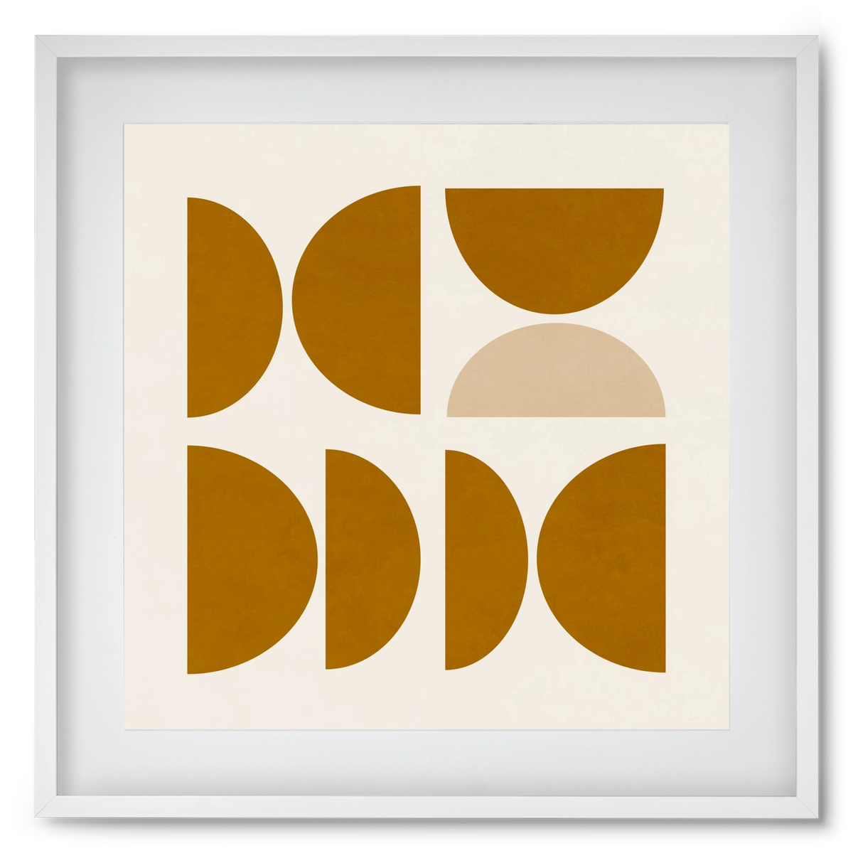 GEOMETRIC ART - YELLOW I, 50x50 cm (40x40 cm), Fehér keret, paszpartuval