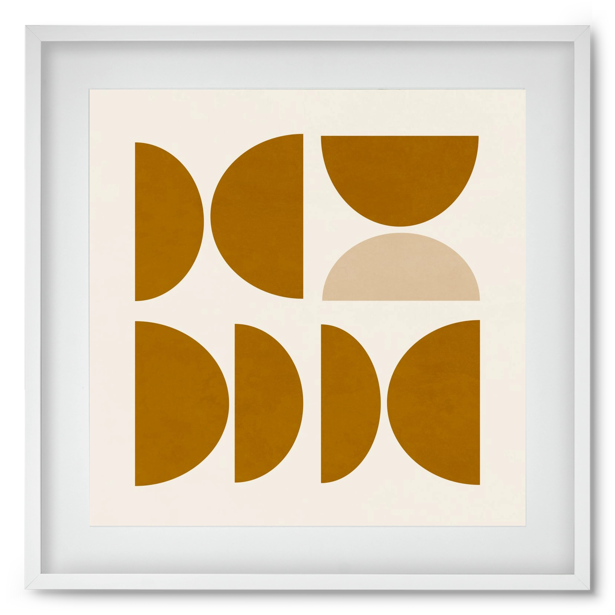 GEOMETRIC ART - YELLOW I, 50x50 cm (40x40 cm), Fehér keret, paszpartuval