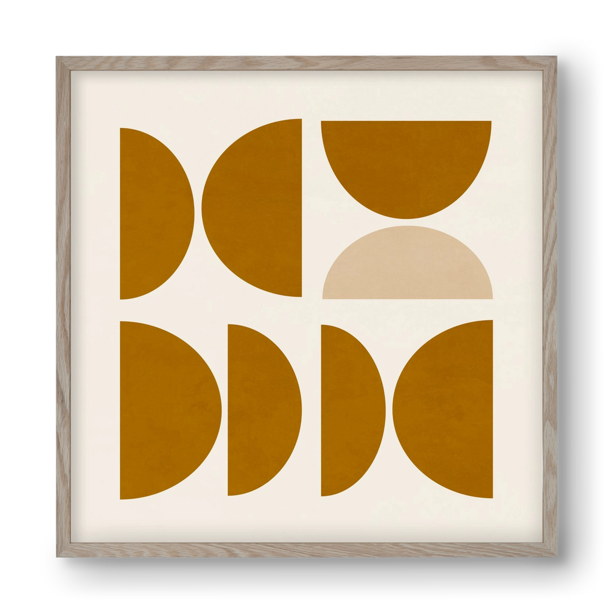 GEOMETRIC ART - YELLOW I, 40x40 cm (40x40 cm), Tölgy keret