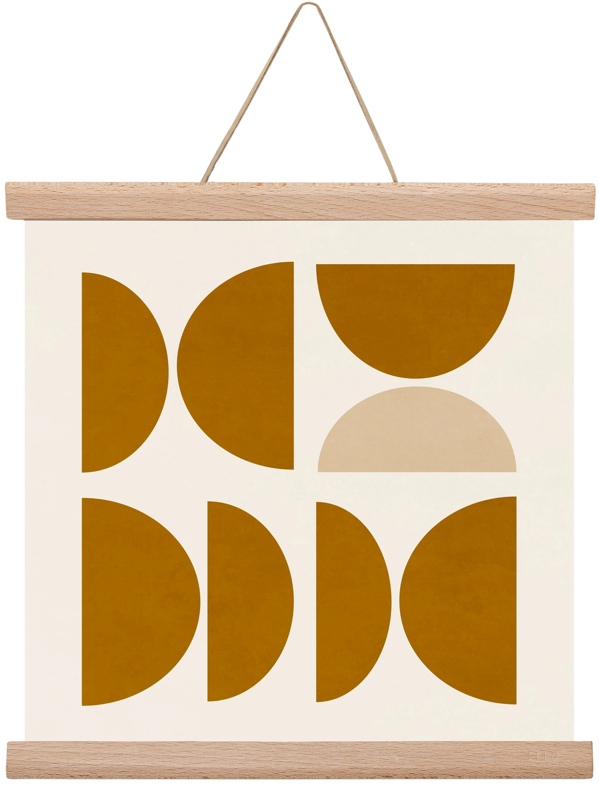 GEOMETRIC ART - YELLOW I, 30x30 cm (30x30 cm), Tölgy akasztó