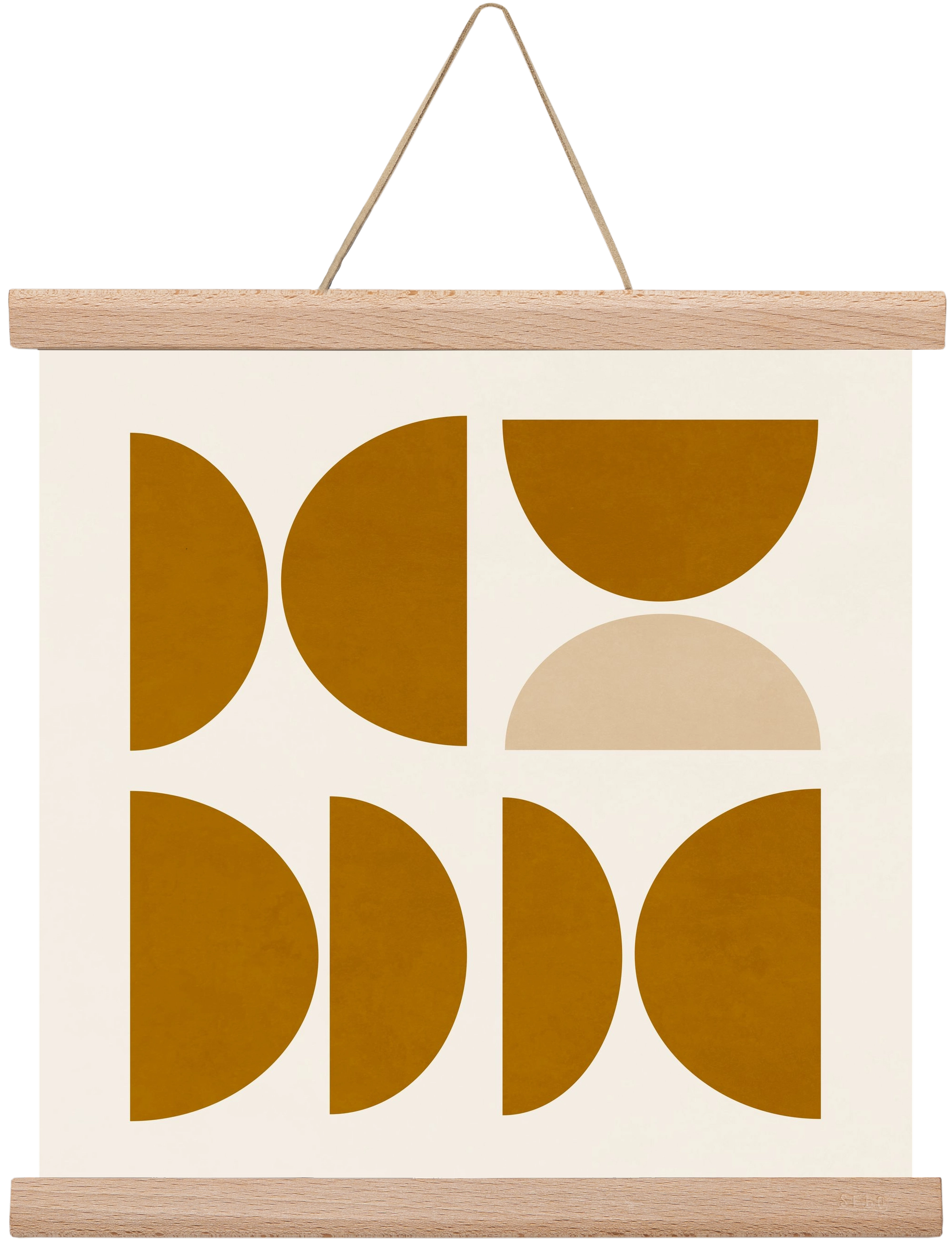 GEOMETRIC ART - YELLOW I, 30x30 cm (30x30 cm), Tölgy akasztó