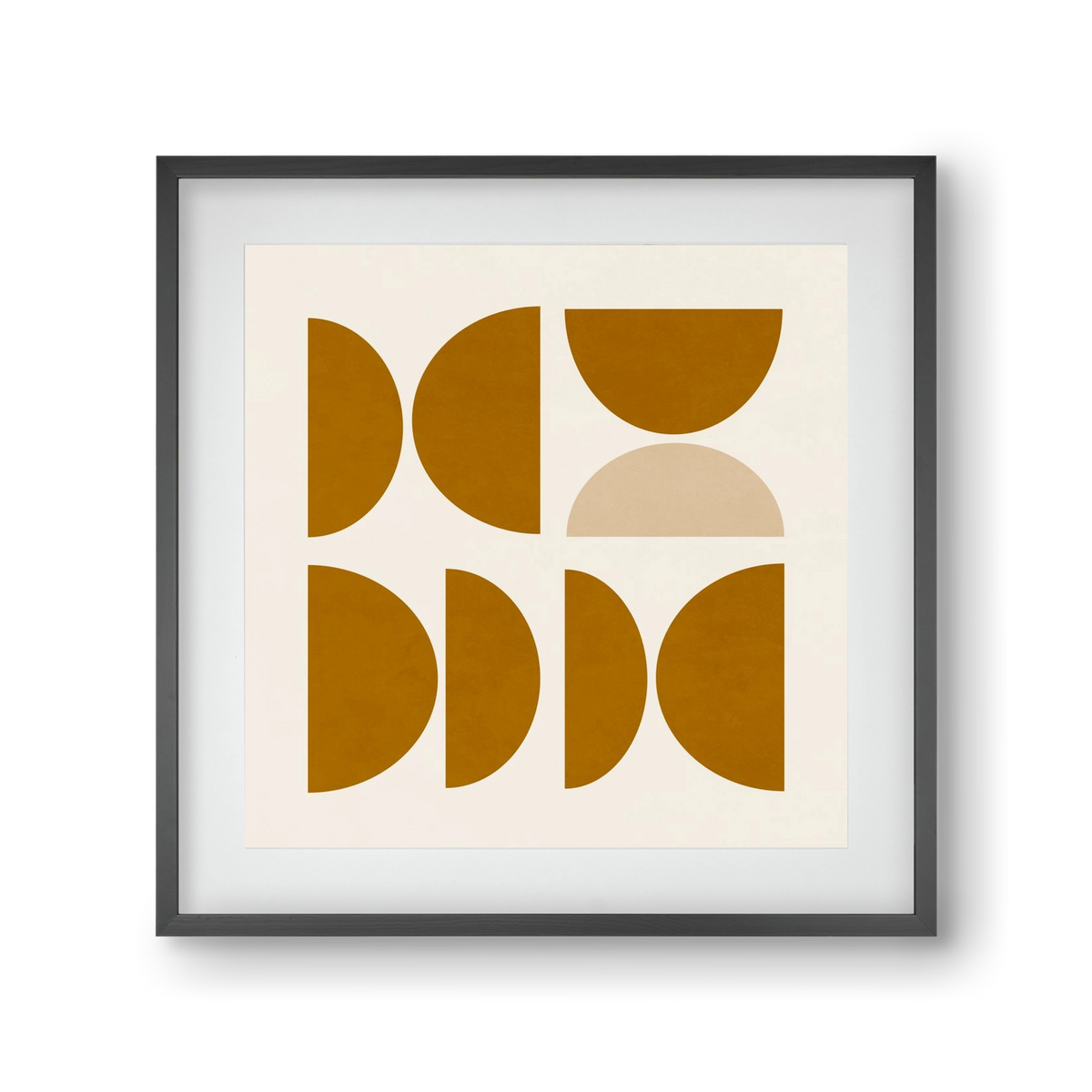 GEOMETRIC ART - YELLOW I, 30x30 cm (20x20 cm), Fekete keret, paszpartuval