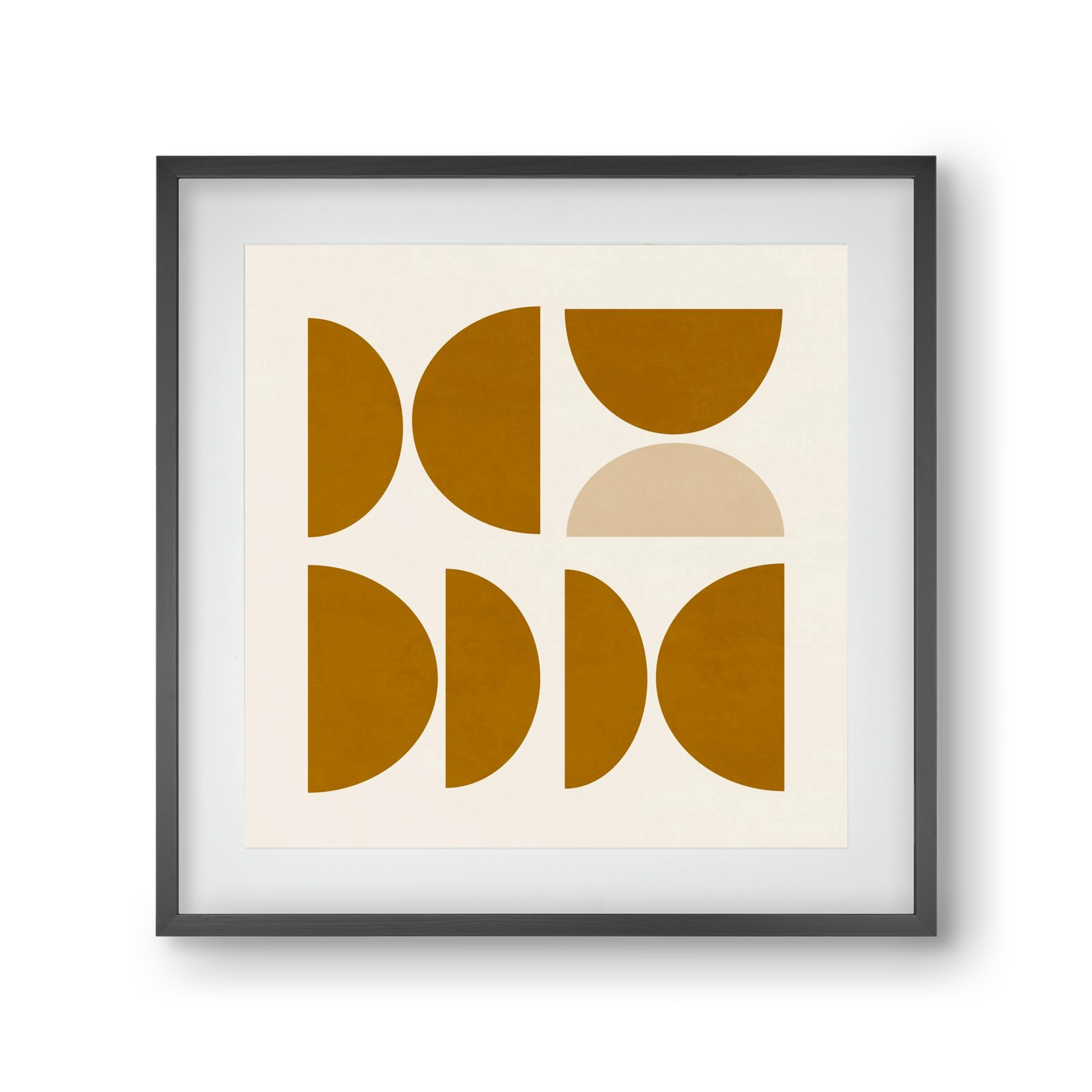 GEOMETRIC ART - YELLOW I, 30x30 cm (20x20 cm), Fekete keret, paszpartuval