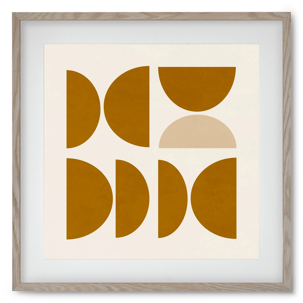 GEOMETRIC ART - YELLOW I, 50x50 cm (40x40 cm), Tölgy keret, paszpartuval