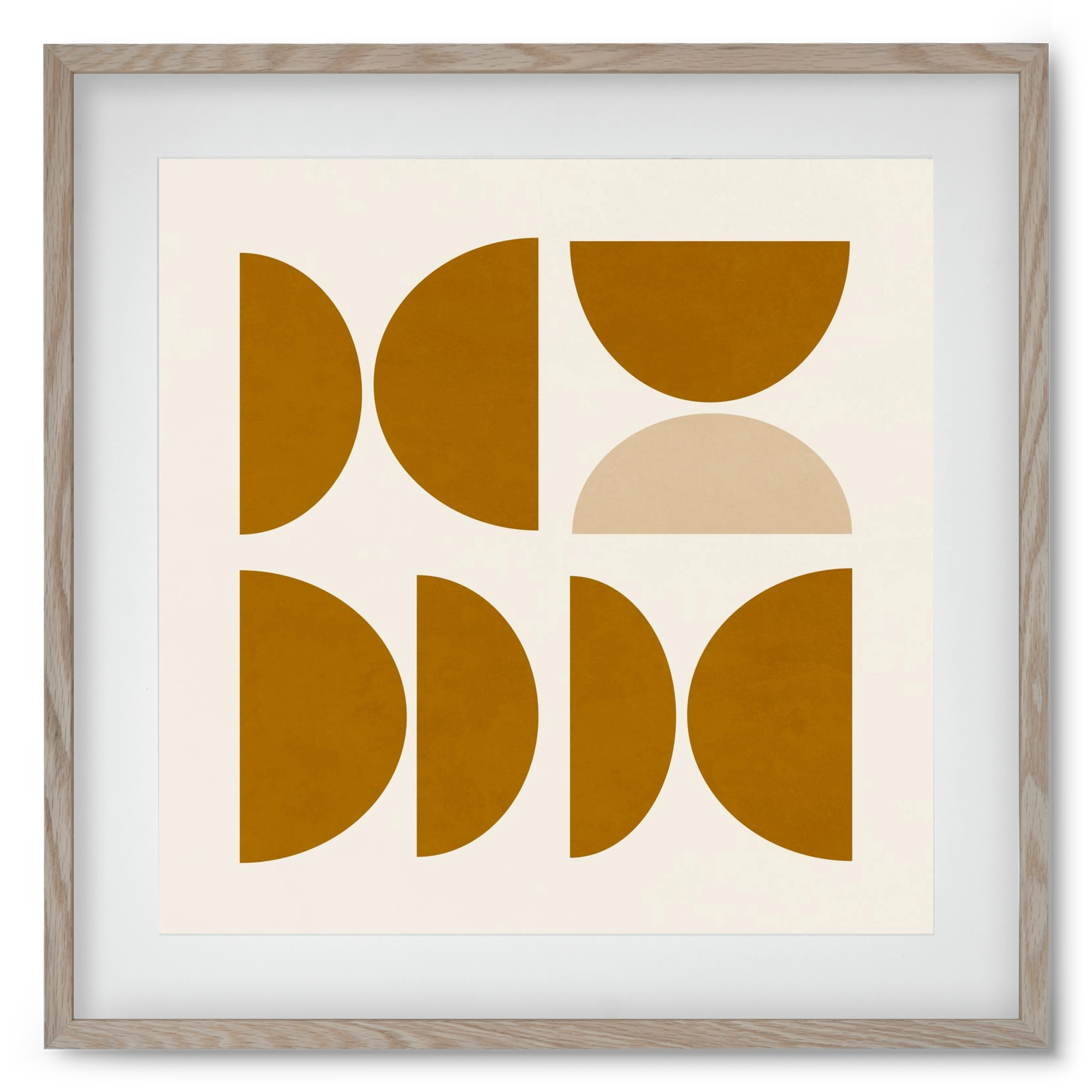 GEOMETRIC ART - YELLOW I, 50x50 cm (40x40 cm), Tölgy keret, paszpartuval