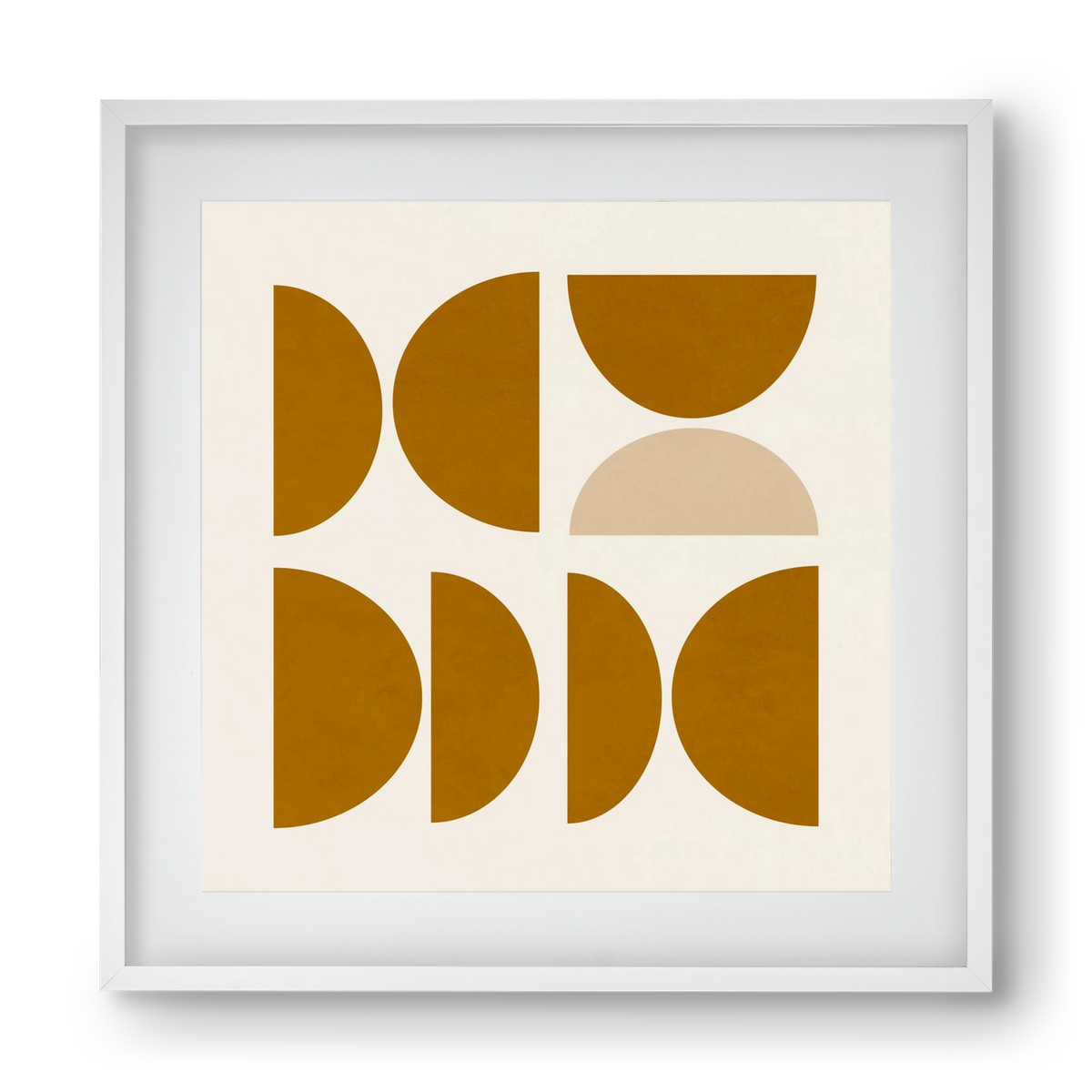 GEOMETRIC ART - YELLOW I, 40x40 cm (30x30 cm), Fehér keret, paszpartuval