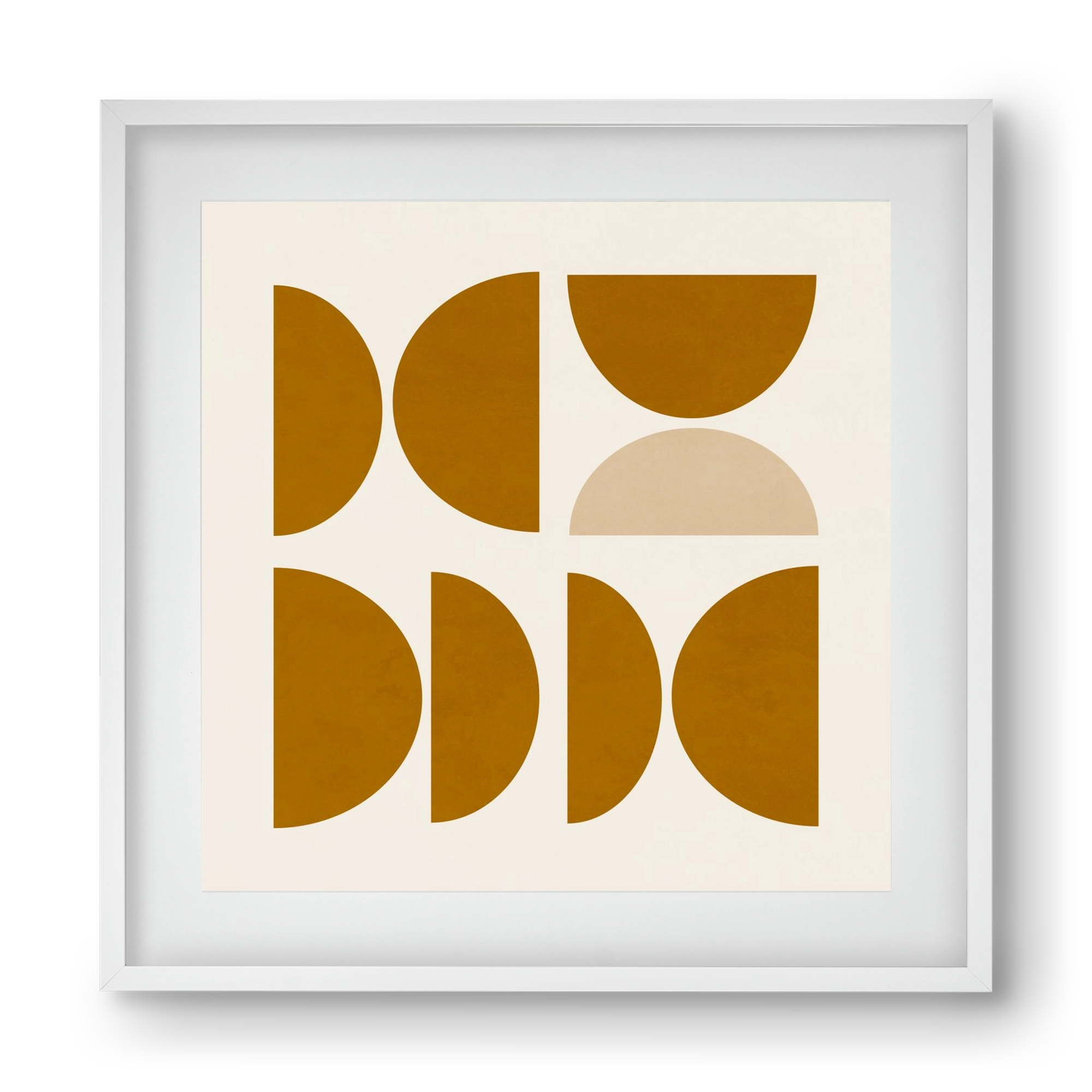 GEOMETRIC ART - YELLOW I, 40x40 cm (30x30 cm), Fehér keret, paszpartuval