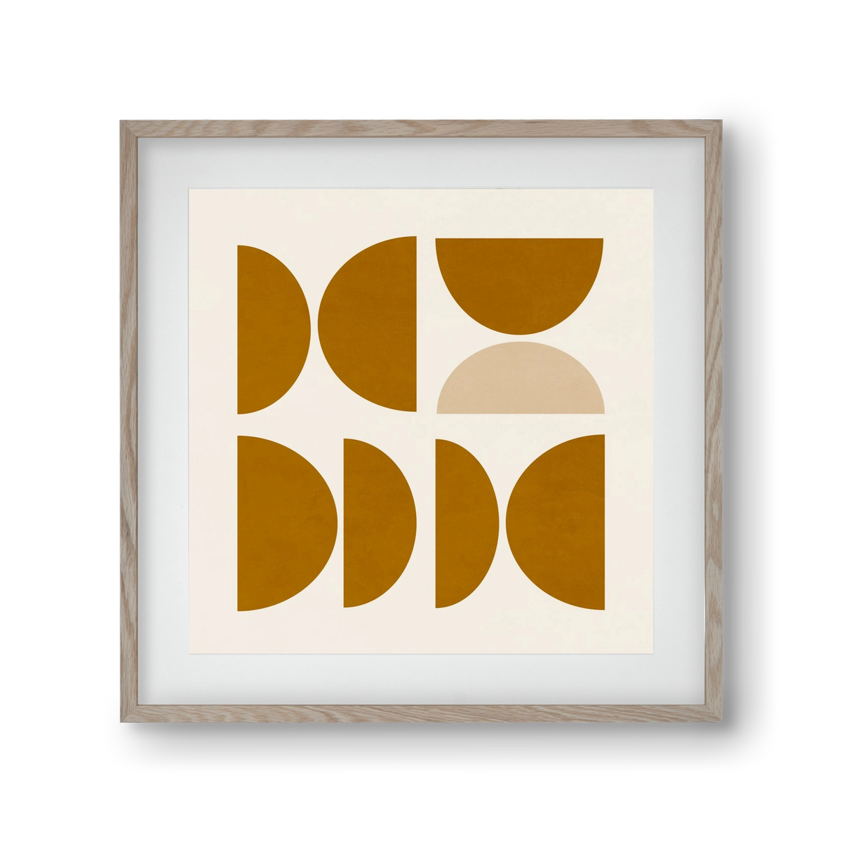 GEOMETRIC ART - YELLOW I, 30x30 cm (20x20 cm), Tölgy keret, paszpartuval