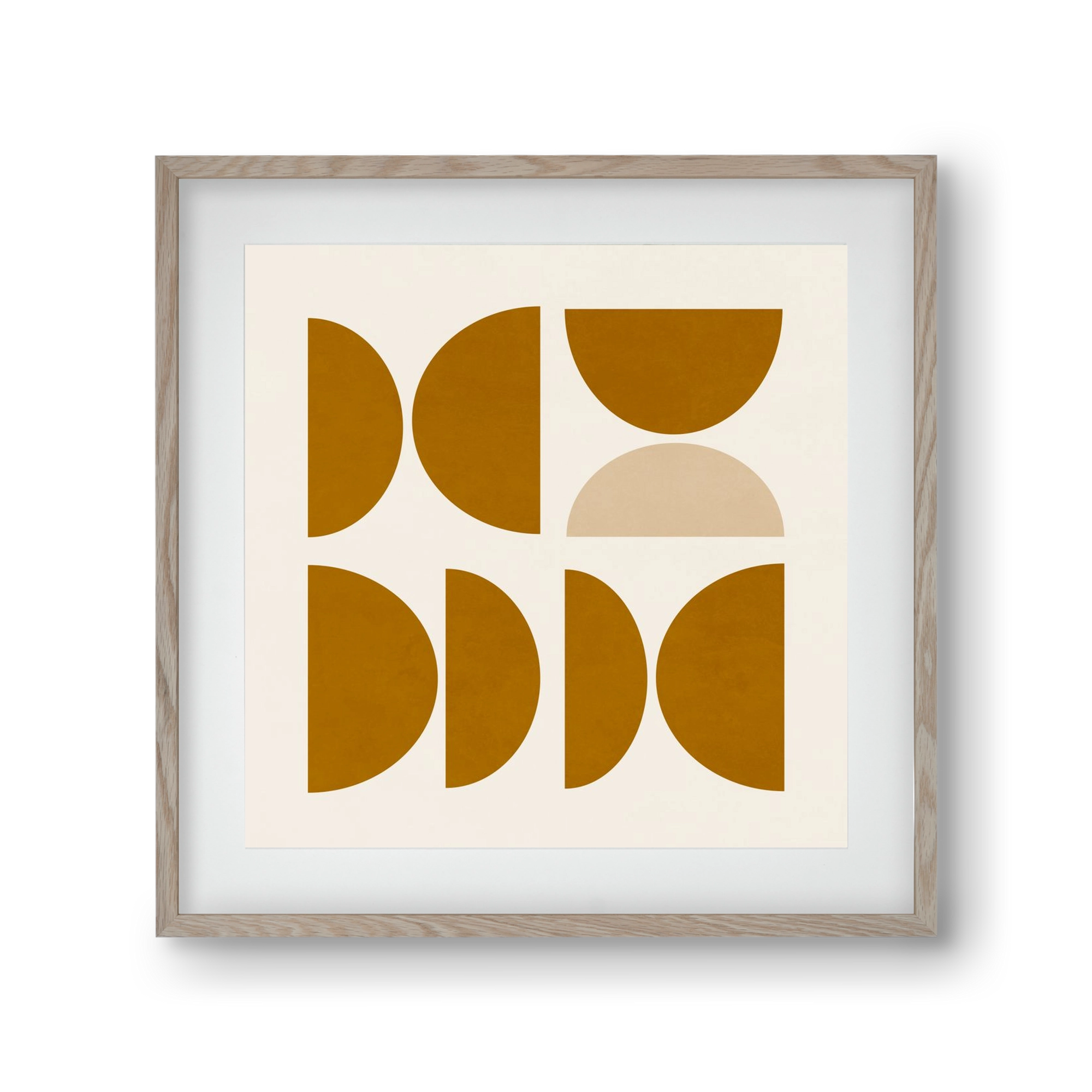 GEOMETRIC ART - YELLOW I, 30x30 cm (20x20 cm), Tölgy keret, paszpartuval