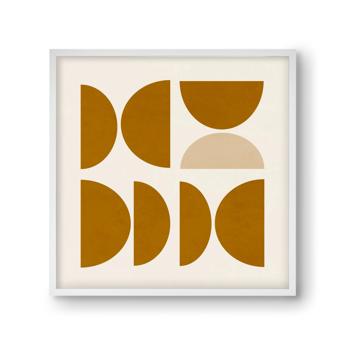 GEOMETRIC ART - YELLOW I, 30x30 cm (30x30 cm), Fehér keret