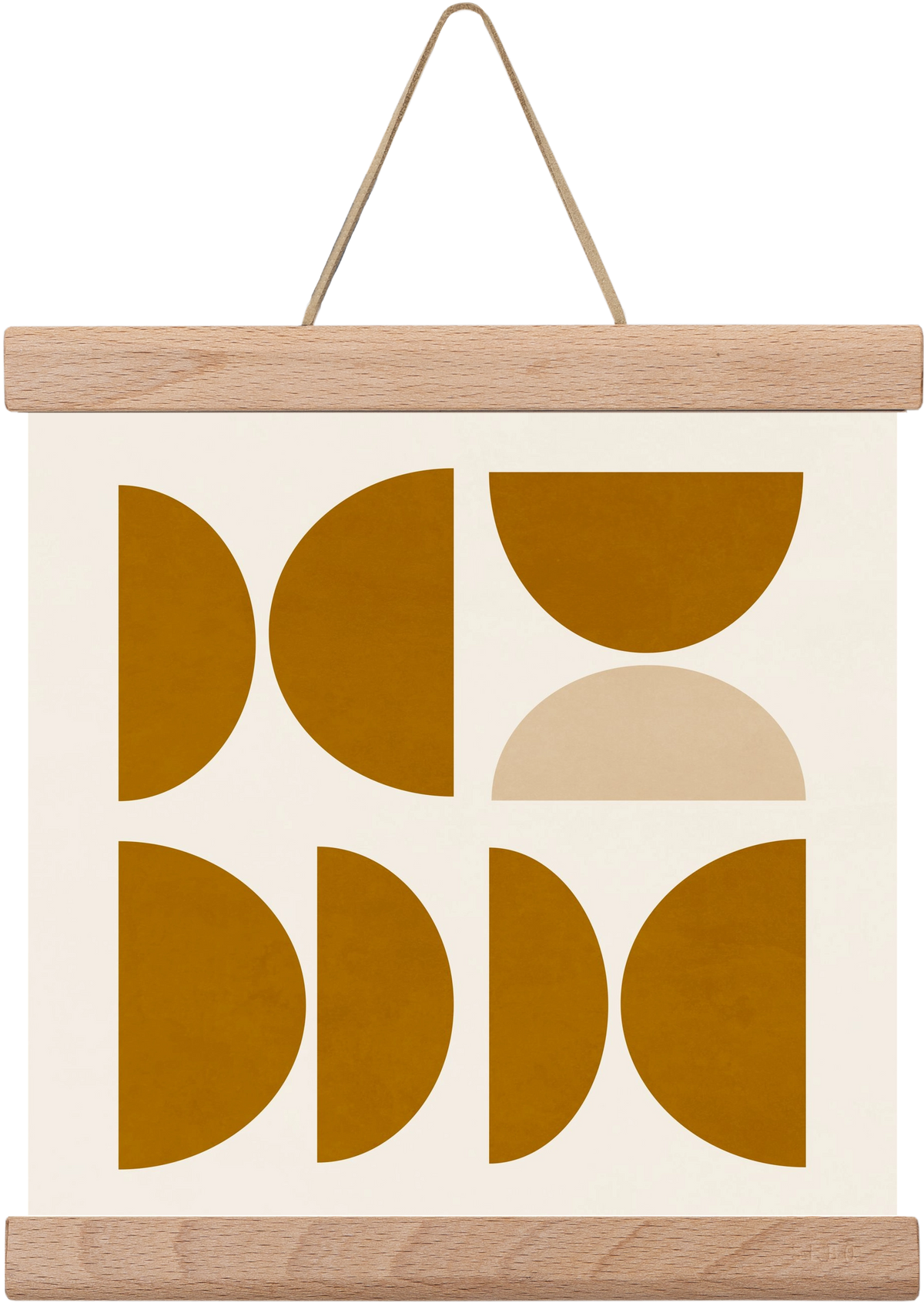 GEOMETRIC ART - YELLOW I, 20x20 cm (20x20 cm), Tölgy akasztó