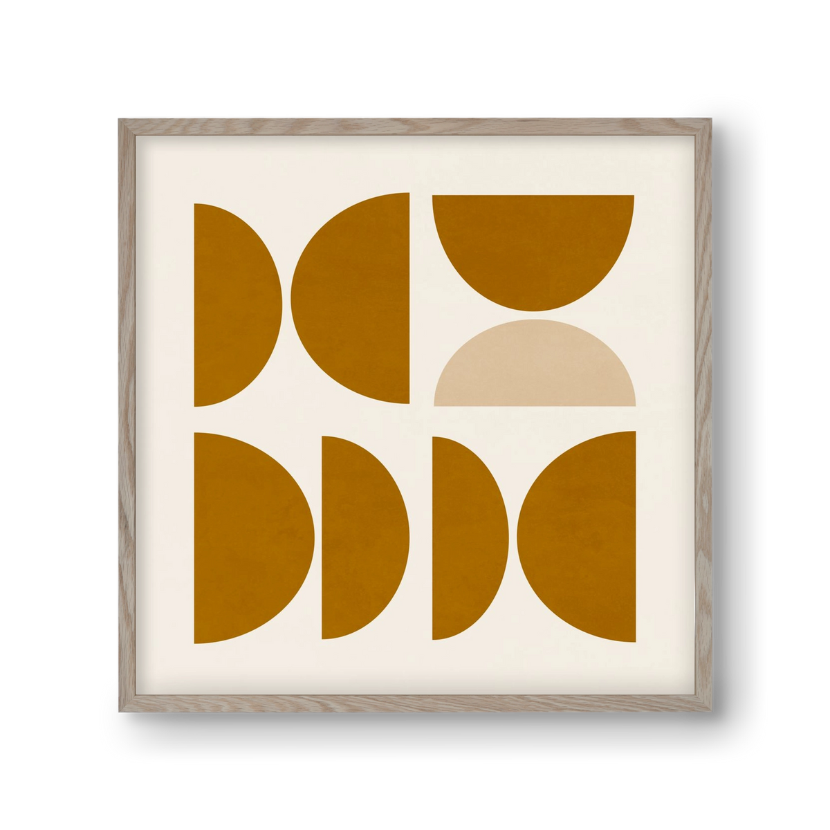 GEOMETRIC ART - YELLOW I, 30x30 cm (30x30 cm), Tölgy keret