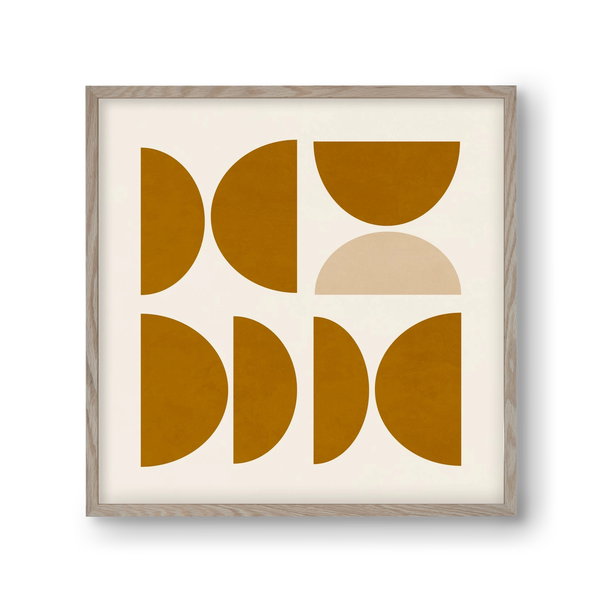 GEOMETRIC ART - YELLOW I, 30x30 cm (30x30 cm), Tölgy keret