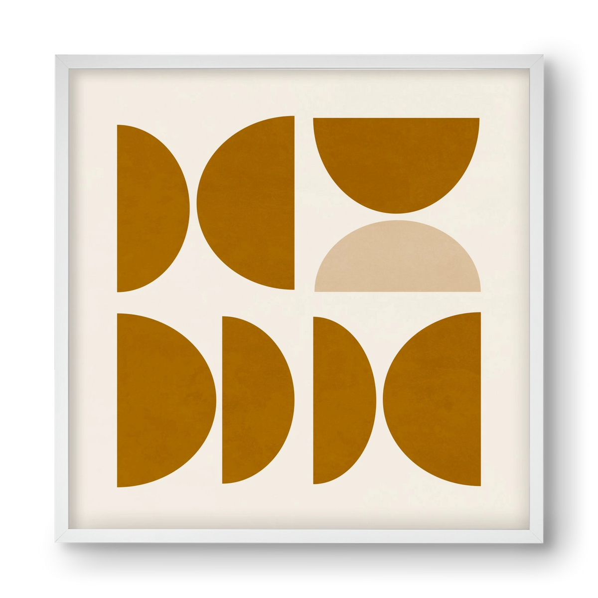 GEOMETRIC ART - YELLOW I, 40x40 cm (40x40 cm), Fehér keret