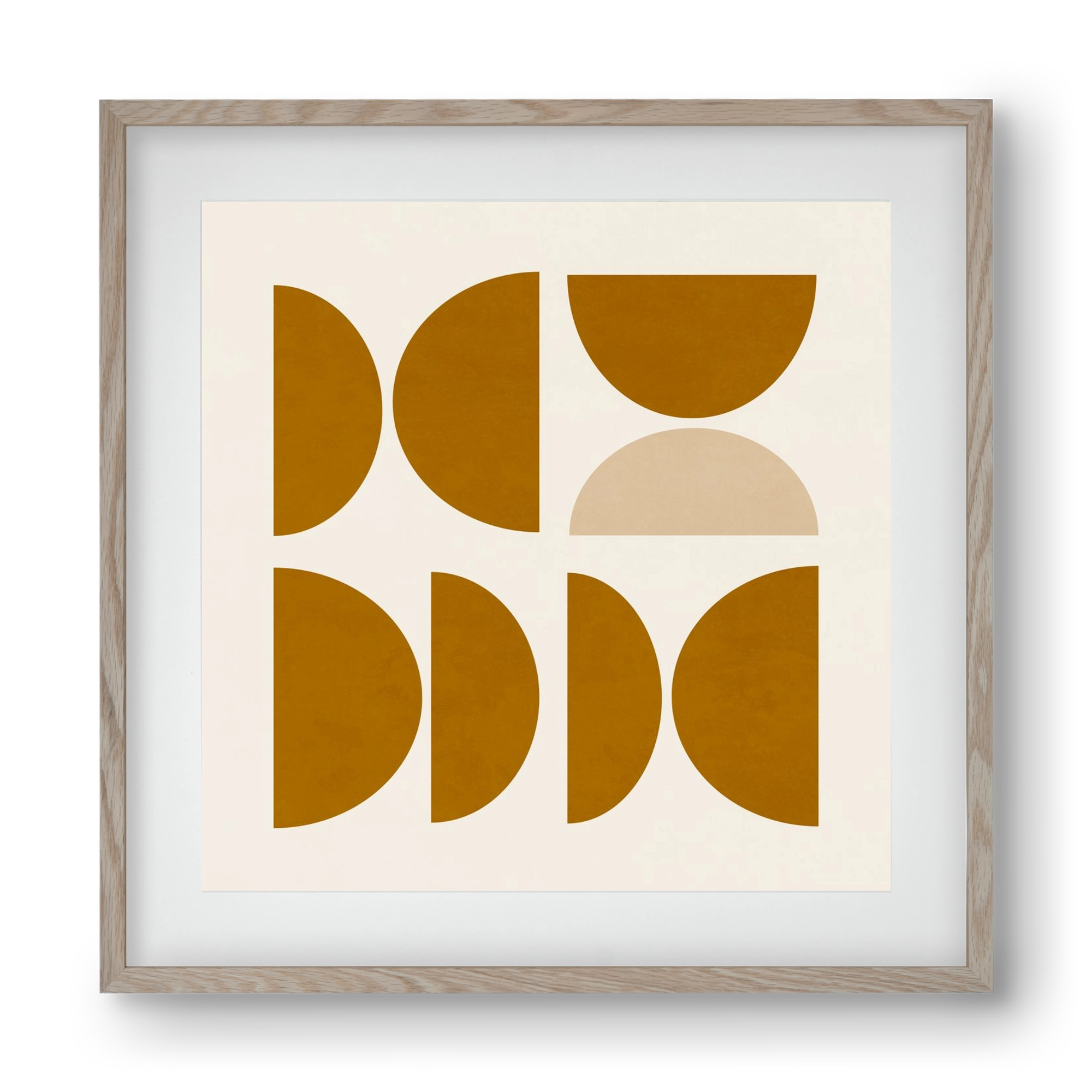 GEOMETRIC ART - YELLOW I, 40x40 cm (30x30 cm), Tölgy keret, paszpartuval