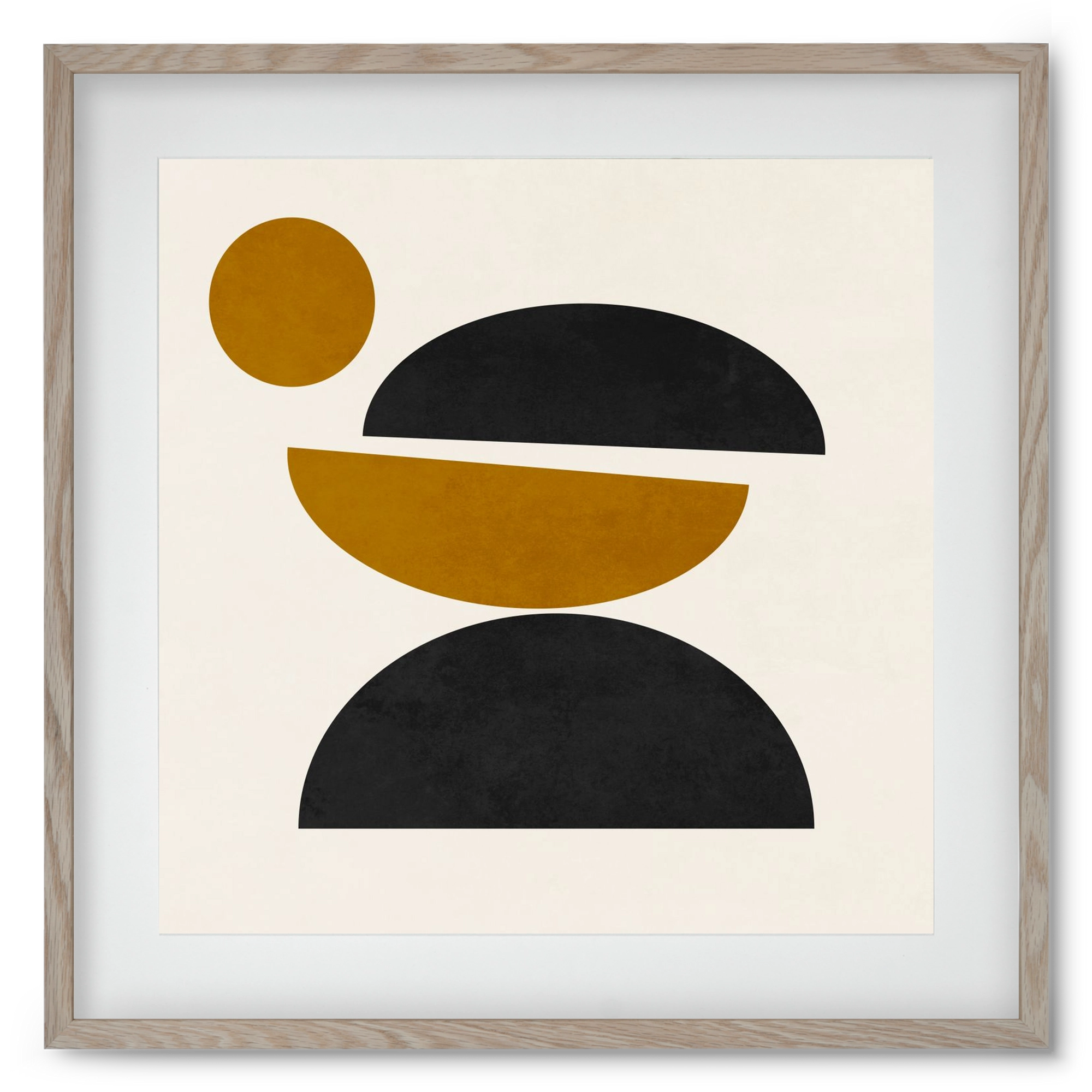 GEOMETRIC SHAPES 9, 50x50 cm (40x40 cm), Tölgy keret, paszpartuval