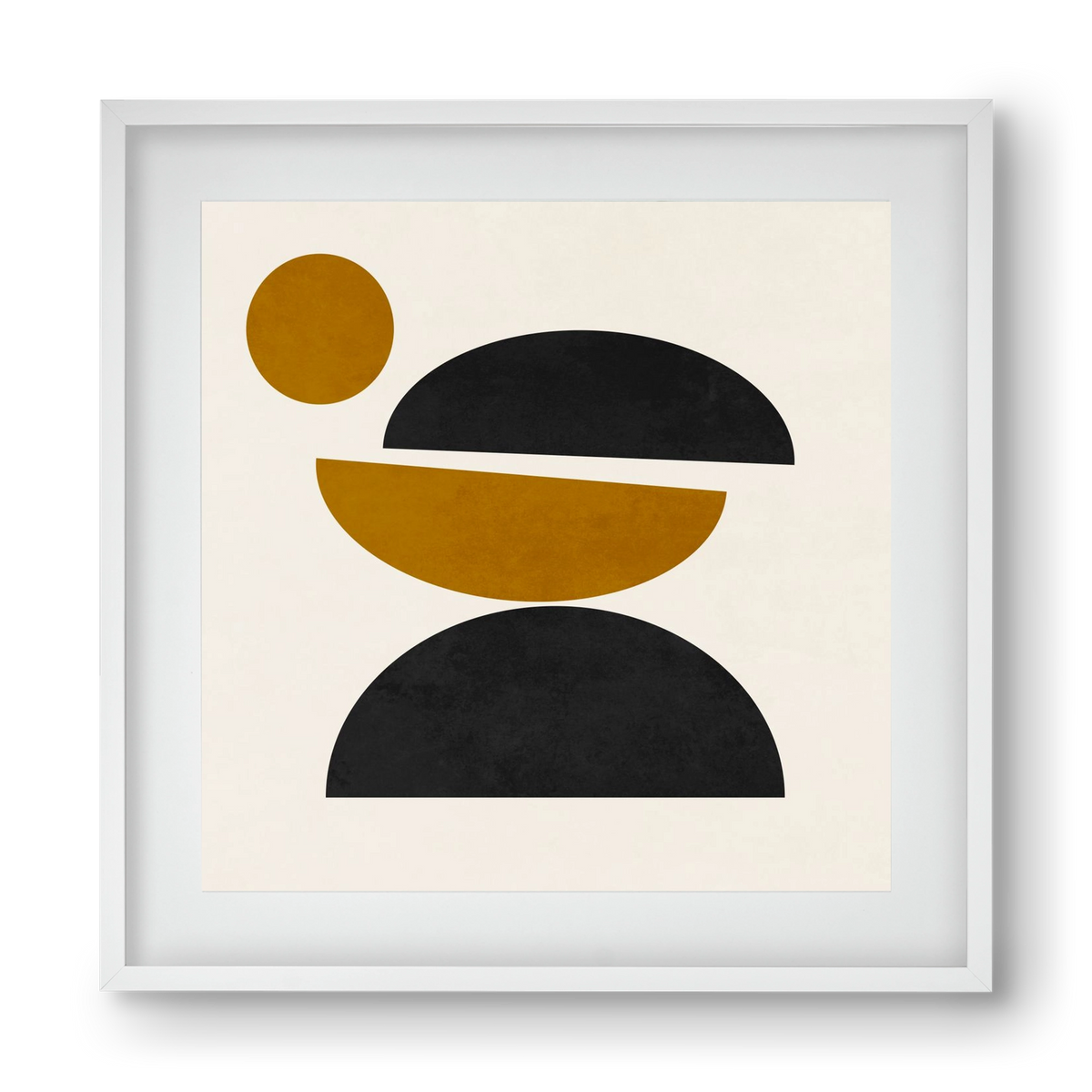 GEOMETRIC SHAPES 9, 40x40 cm (30x30 cm), Fehér keret, paszpartuval