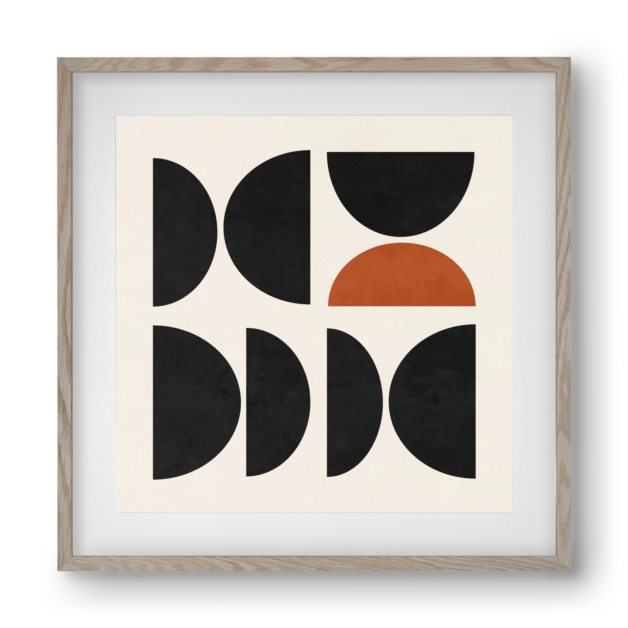 GEOMETRIC SHAPES 10, 40x40 cm (30x30 cm), Tölgy keret, paszpartuval