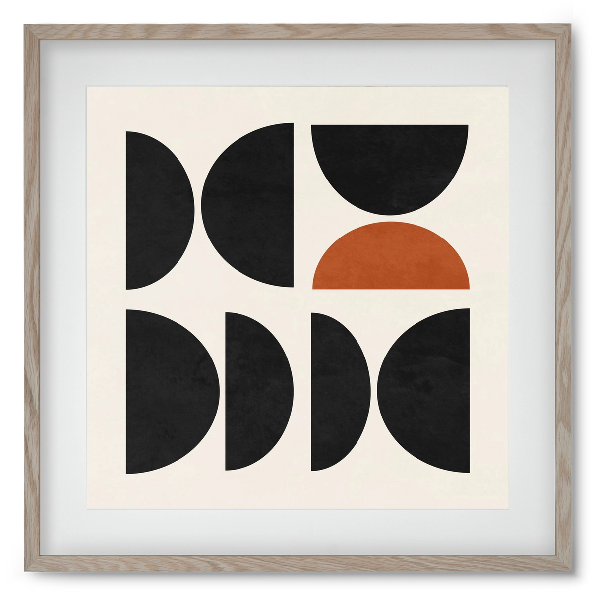 GEOMETRIC SHAPES 10, 50x50 cm (40x40 cm), Tölgy keret, paszpartuval