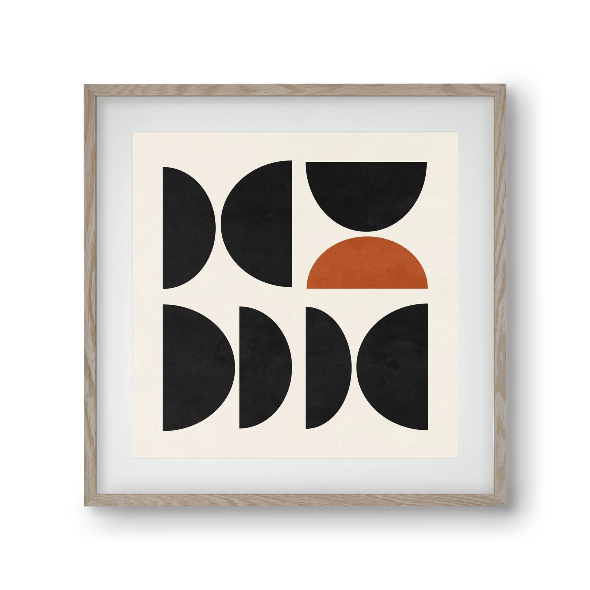 GEOMETRIC SHAPES 10, 30x30 cm (20x20 cm), Tölgy keret, paszpartuval