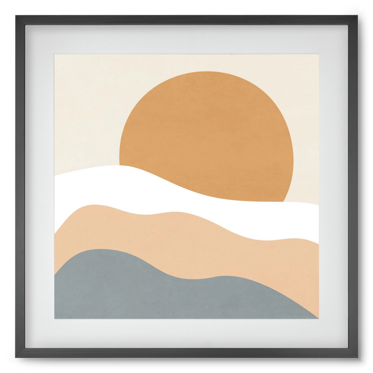 MINIMAL LANDSCAPE - 3, 50x50 cm (40x40 cm), Fekete keret, paszpartuval
