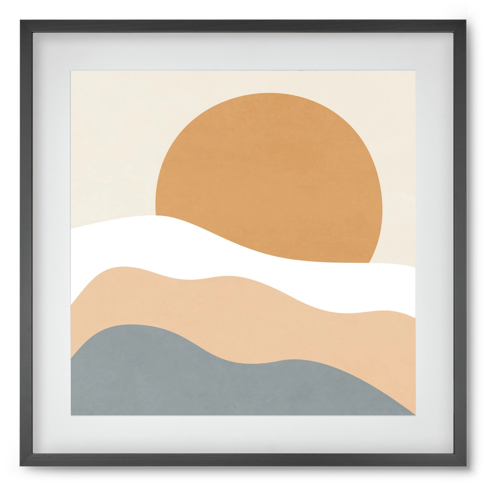 MINIMAL LANDSCAPE - 3, 50x50 cm (40x40 cm), Fekete keret, paszpartuval