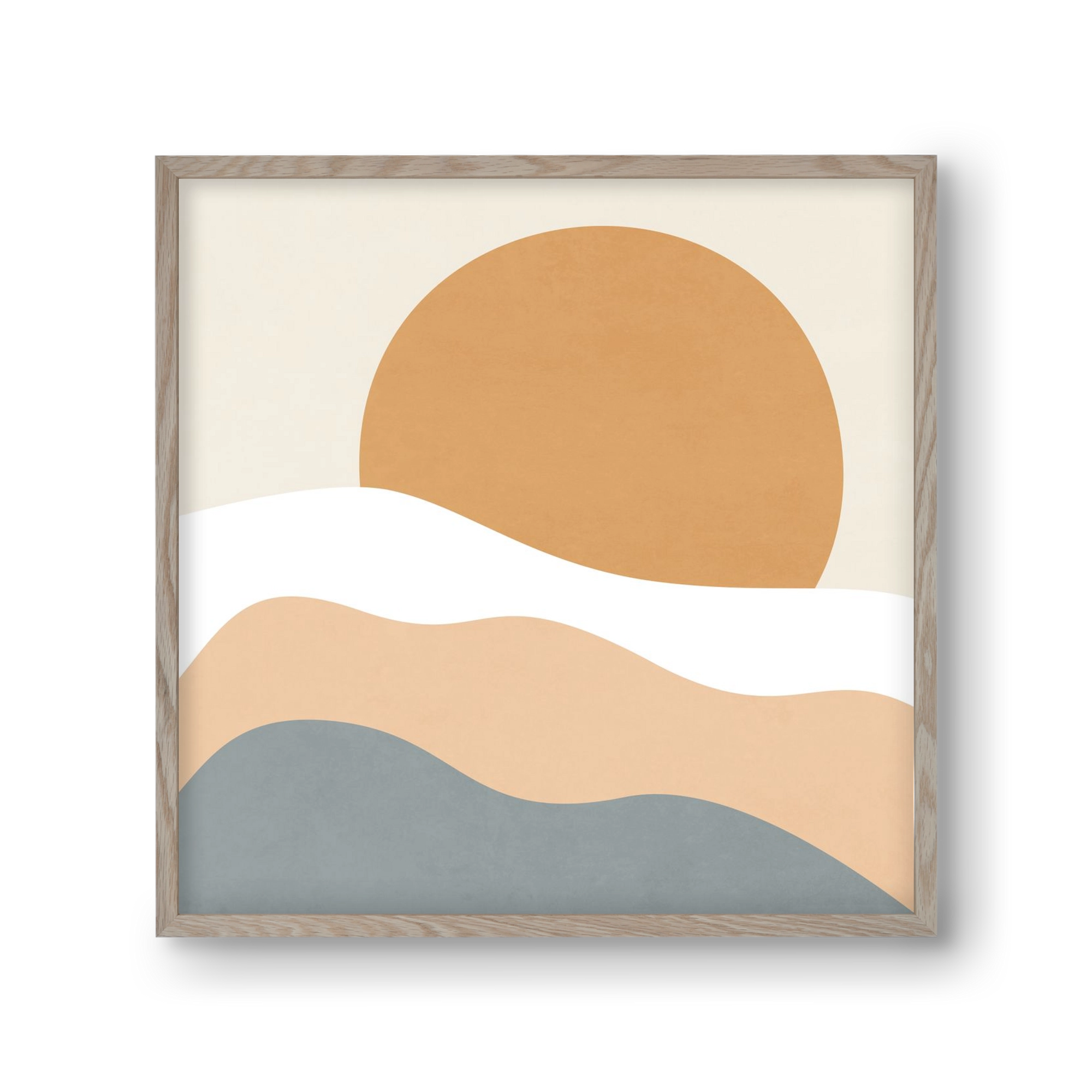 MINIMAL LANDSCAPE - 3, 30x30 cm (30x30 cm), Tölgy keret