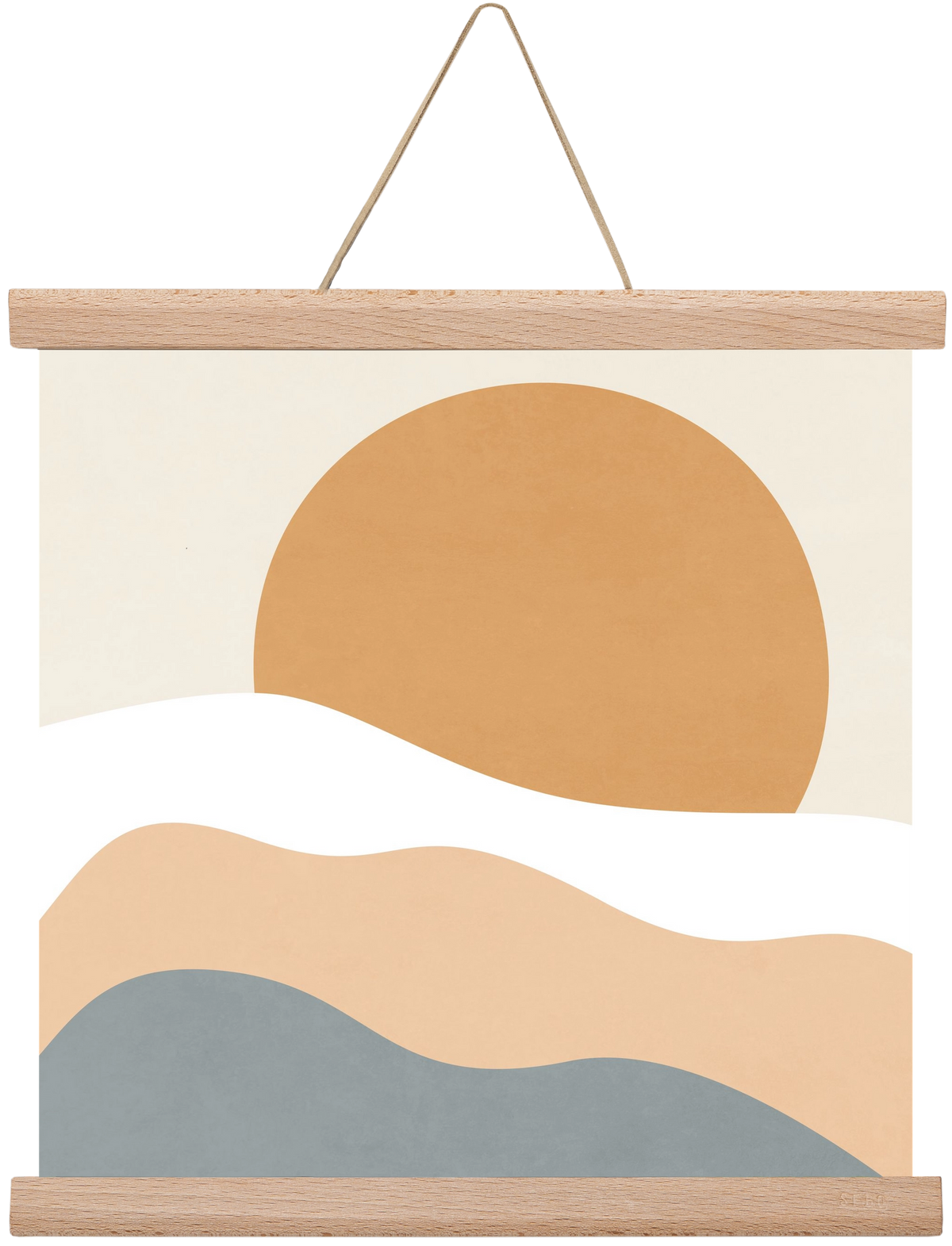 MINIMAL LANDSCAPE - 3, 30x30 cm (30x30 cm), Tölgy akasztó