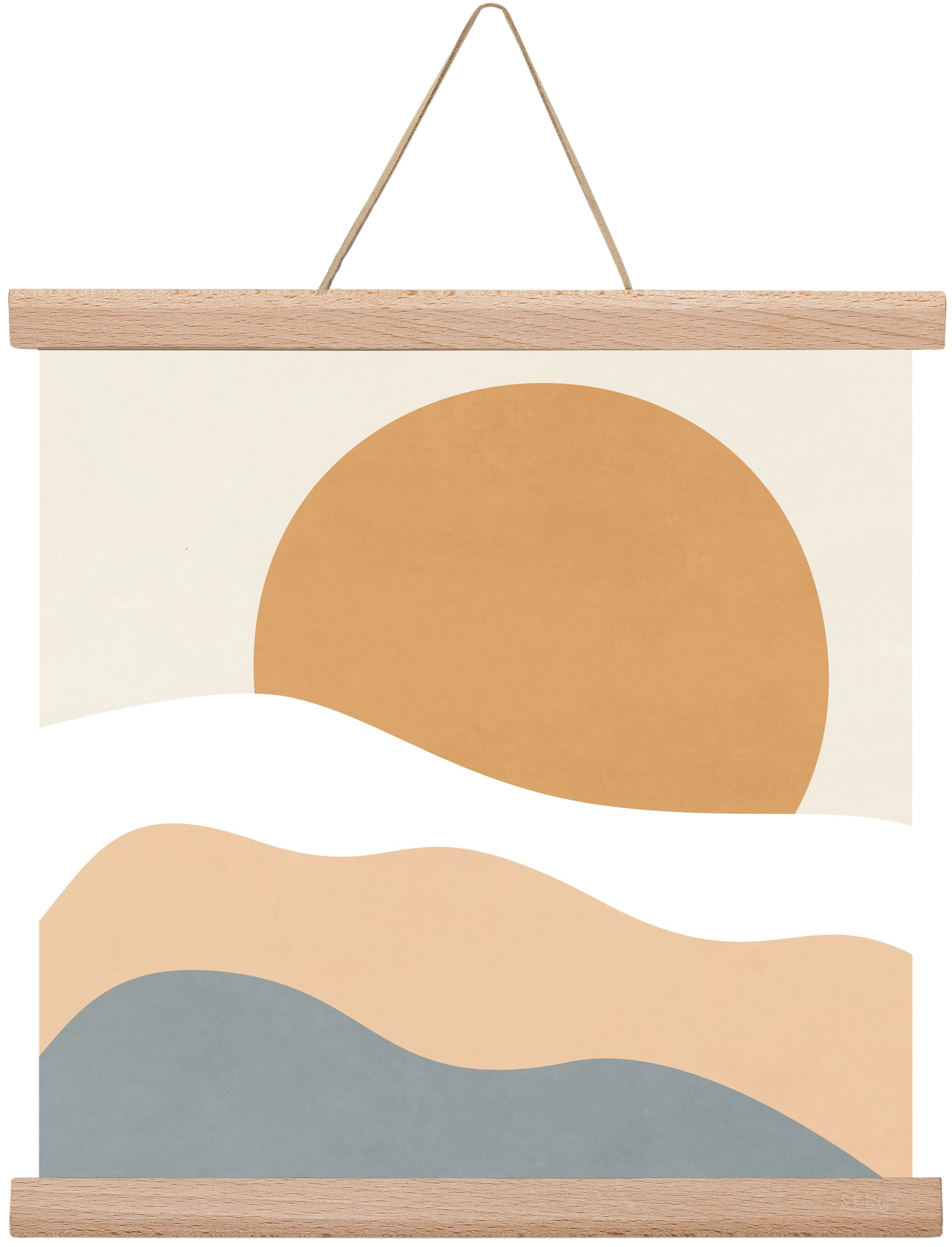 MINIMAL LANDSCAPE - 3, 30x30 cm (30x30 cm), Tölgy akasztó