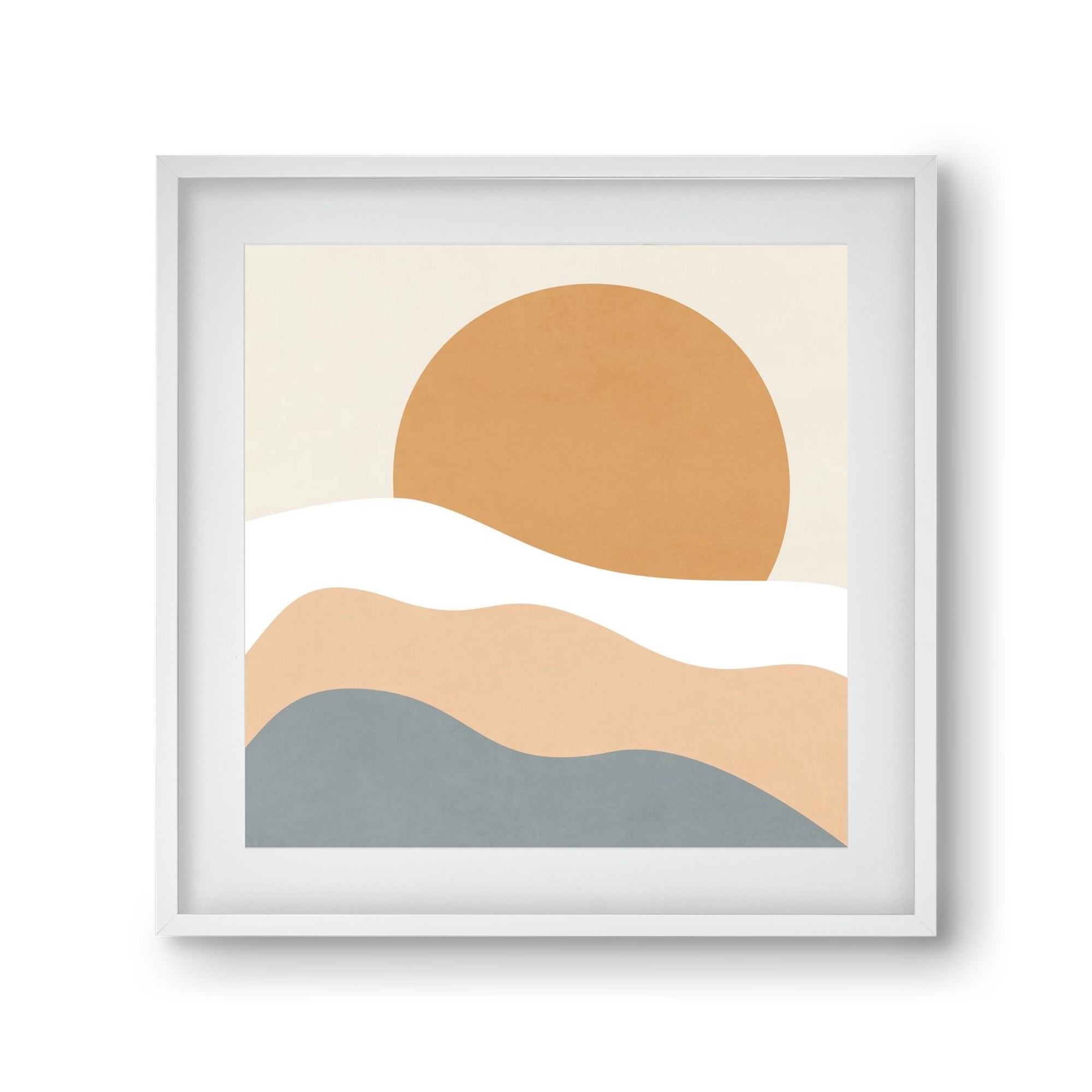 MINIMAL LANDSCAPE - 3, 30x30 cm (20x20 cm), Fehér keret, paszpartuval