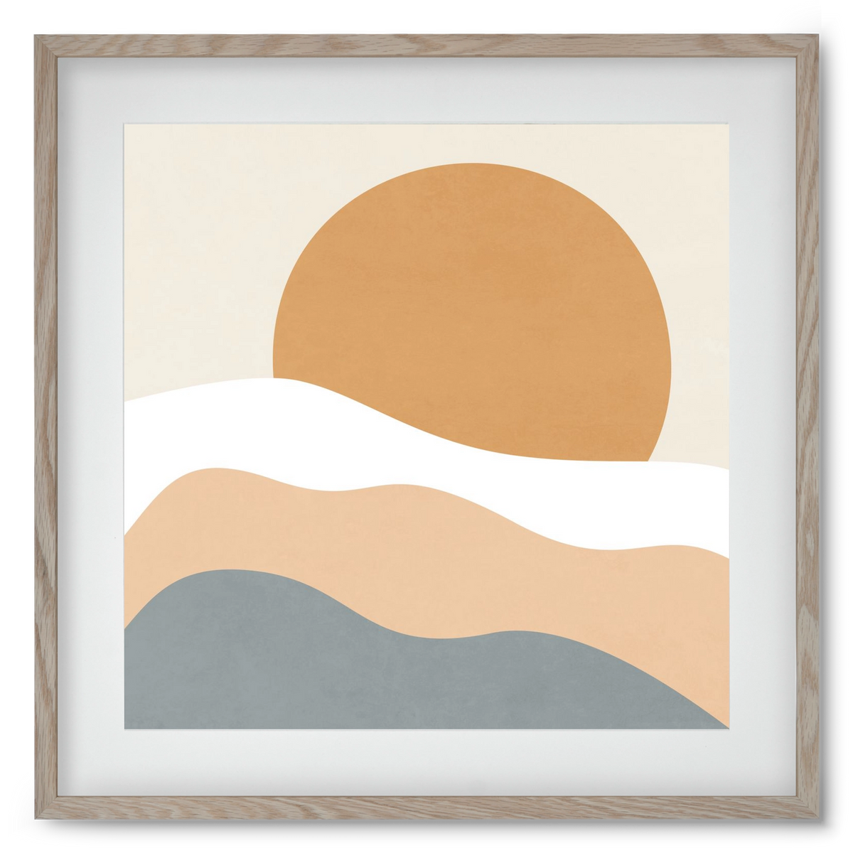 MINIMAL LANDSCAPE - 3, 50x50 cm (40x40 cm), Tölgy keret, paszpartuval