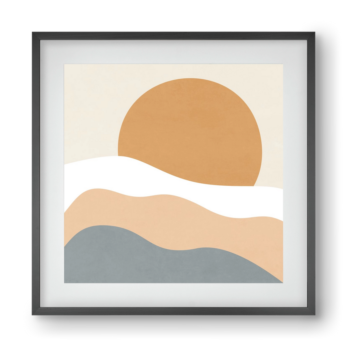 MINIMAL LANDSCAPE - 3, 40x40 cm (30x30 cm), Fekete keret, paszpartuval