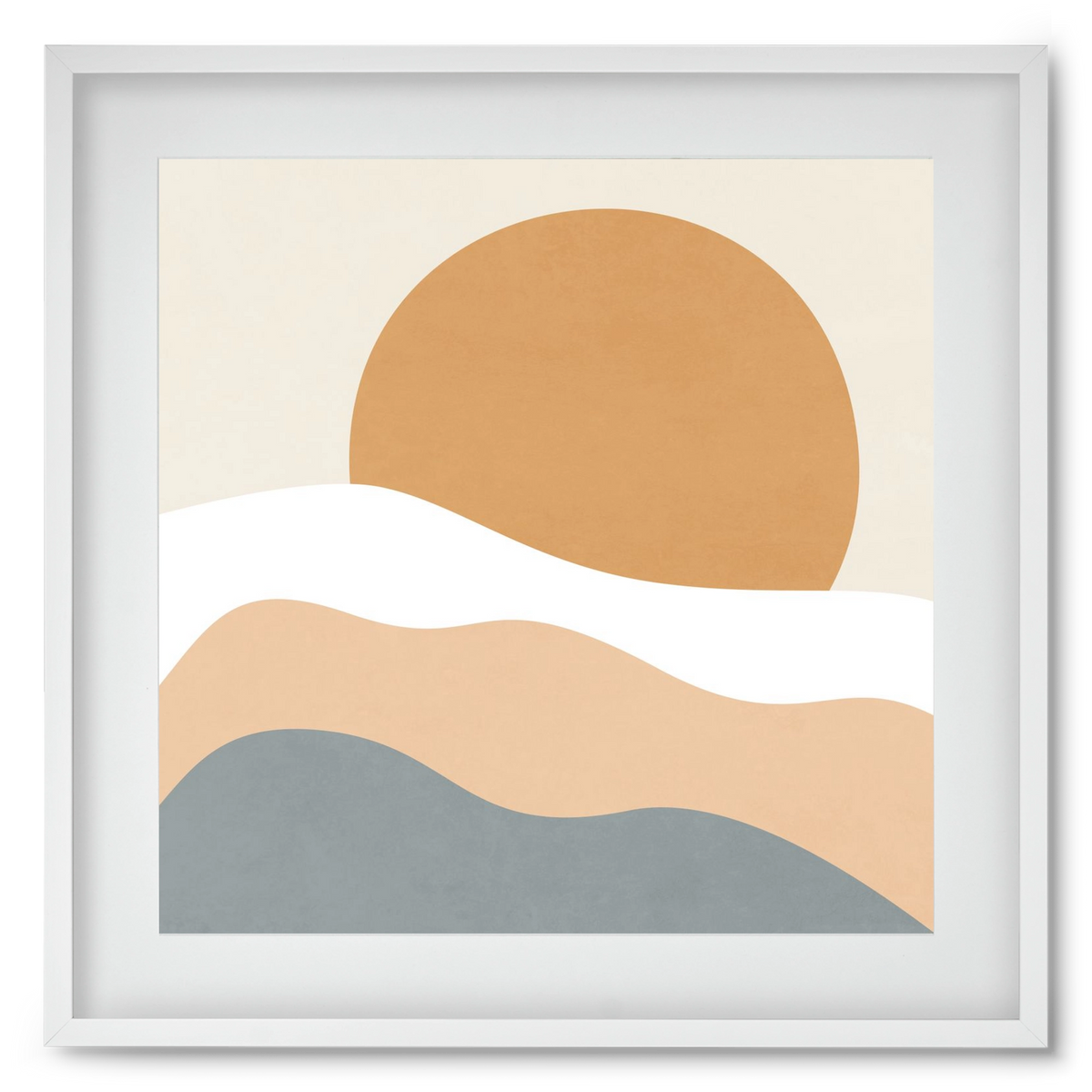 MINIMAL LANDSCAPE - 3, 50x50 cm (40x40 cm), Fehér keret, paszpartuval